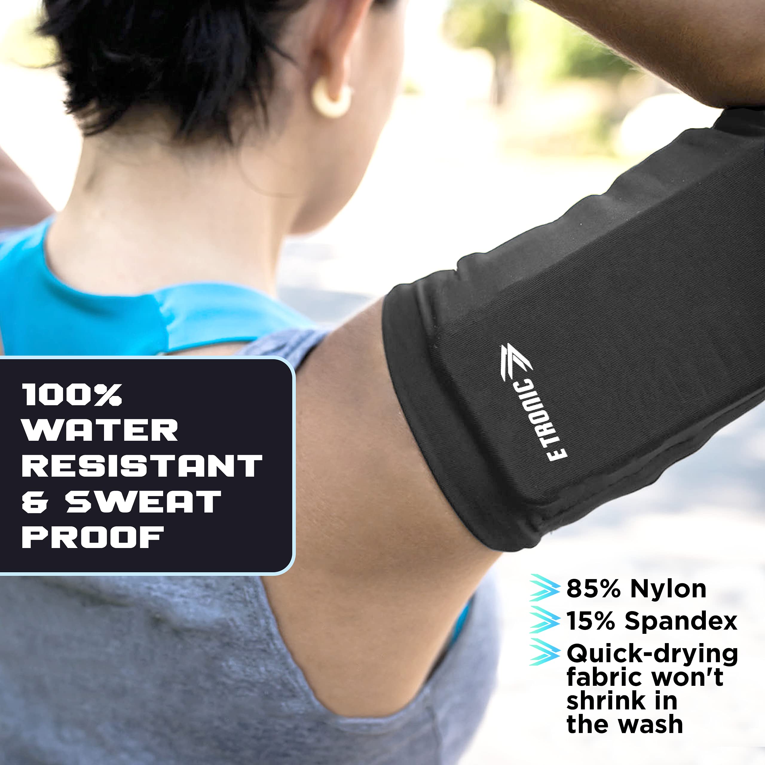 E Tronic Edge Phone Holder For Running, Cell Phone Arm Bands With Reflective Logo, Phone Strap Armband Fits Iphone And Android,