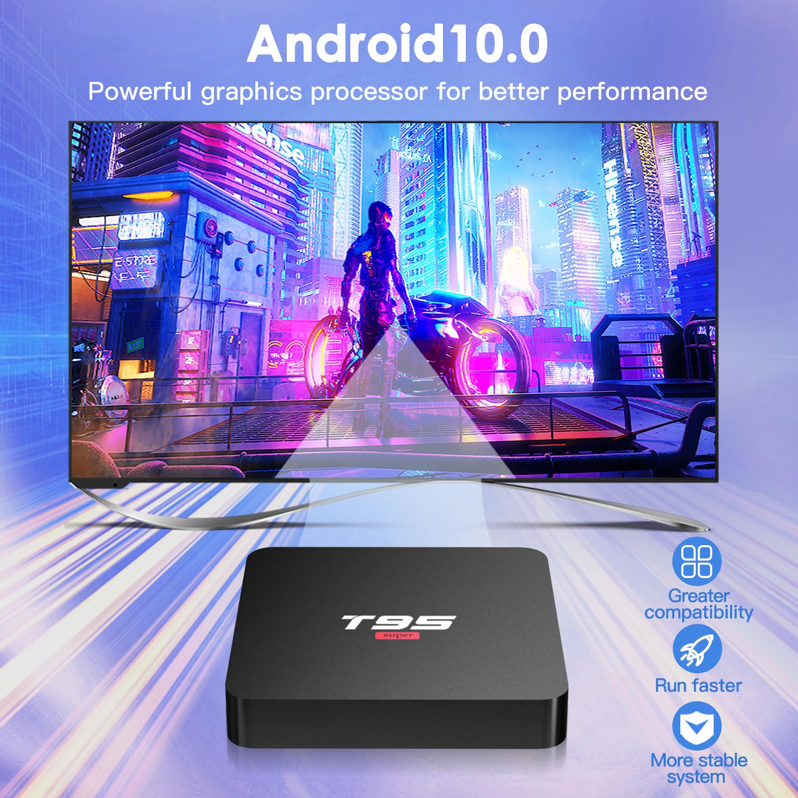 Easytone Android Tv Box 10.0,Super Tv Box Android 2Gb Ram 16Gb Rom Quad Core Allwinner H3 Set Top 4K Tv Box Support Wifi 2.4Ghz