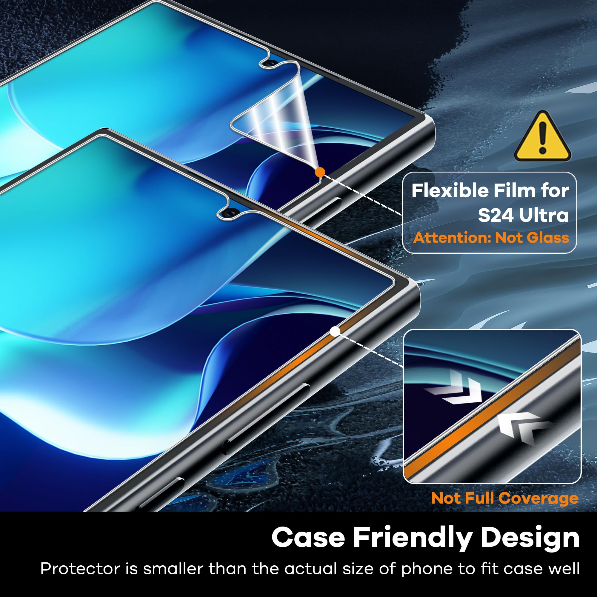 Fangtian [4 Pack] For Samsung Galaxy S24 Ultra Screen Protector [Not Glass]   Film For S24 Ultra Screen Protector [6.8Inch][Fing