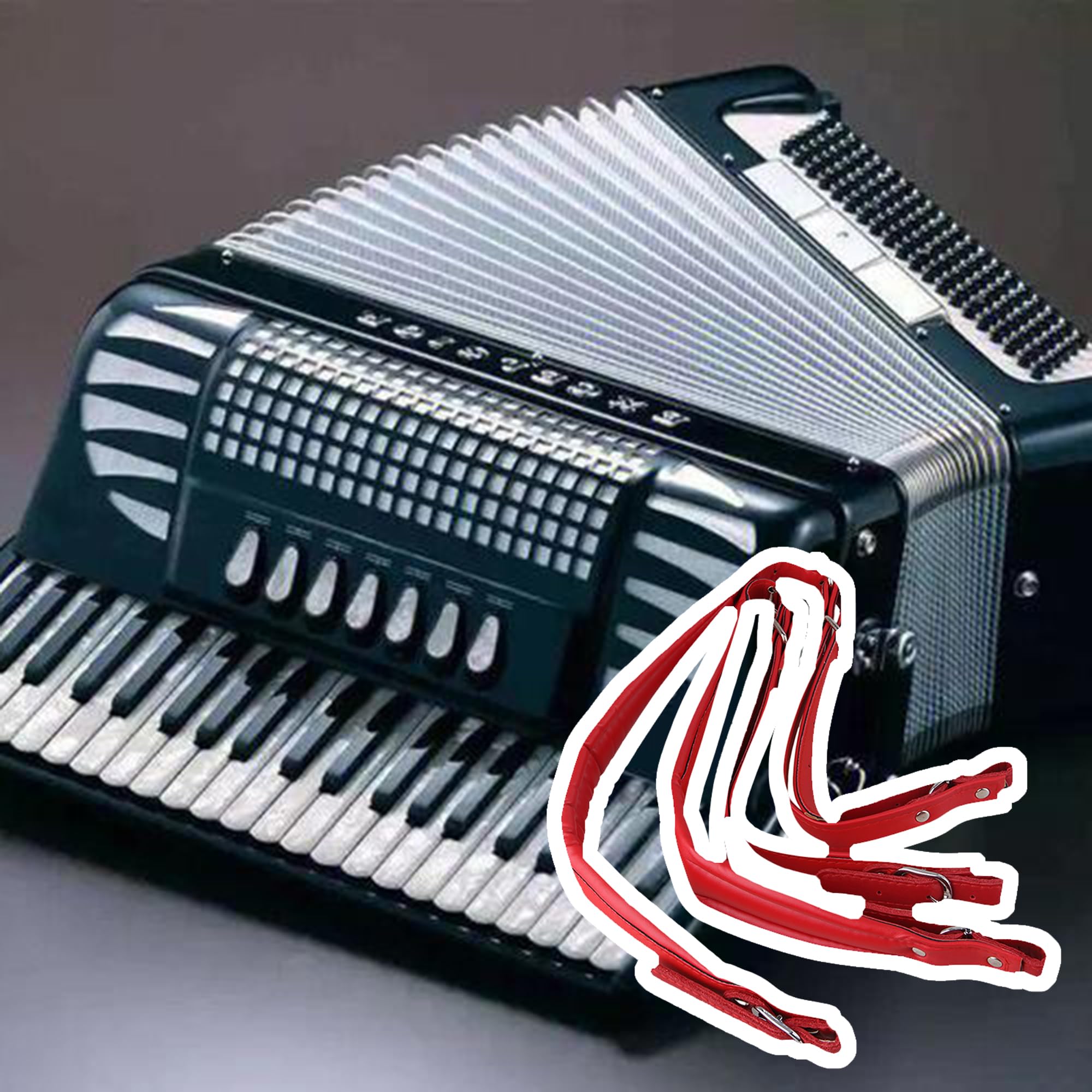 Yibuy Adjustable Accordion Shoulder Strap Set Artificial Leather Red Set Of 2