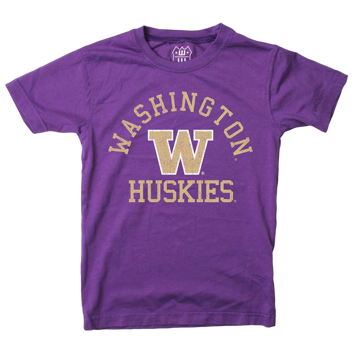 Wes And Willy Ncaa Kids Ss Organic Cotton Tee Shirt, Washington Huskies, M, Grape