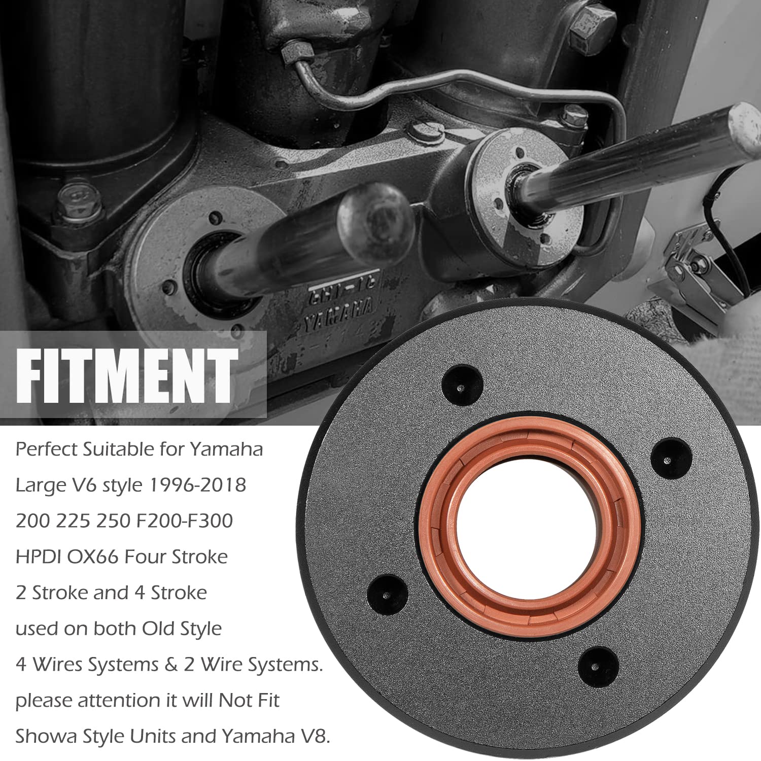 Yoursme 1 Pc Tilt Cap/Gland With Seals Fit For Yamaha 200 225 250 300 Hp V6 3.3L End Cap Tilt Cylinder 61A 43811 00 00