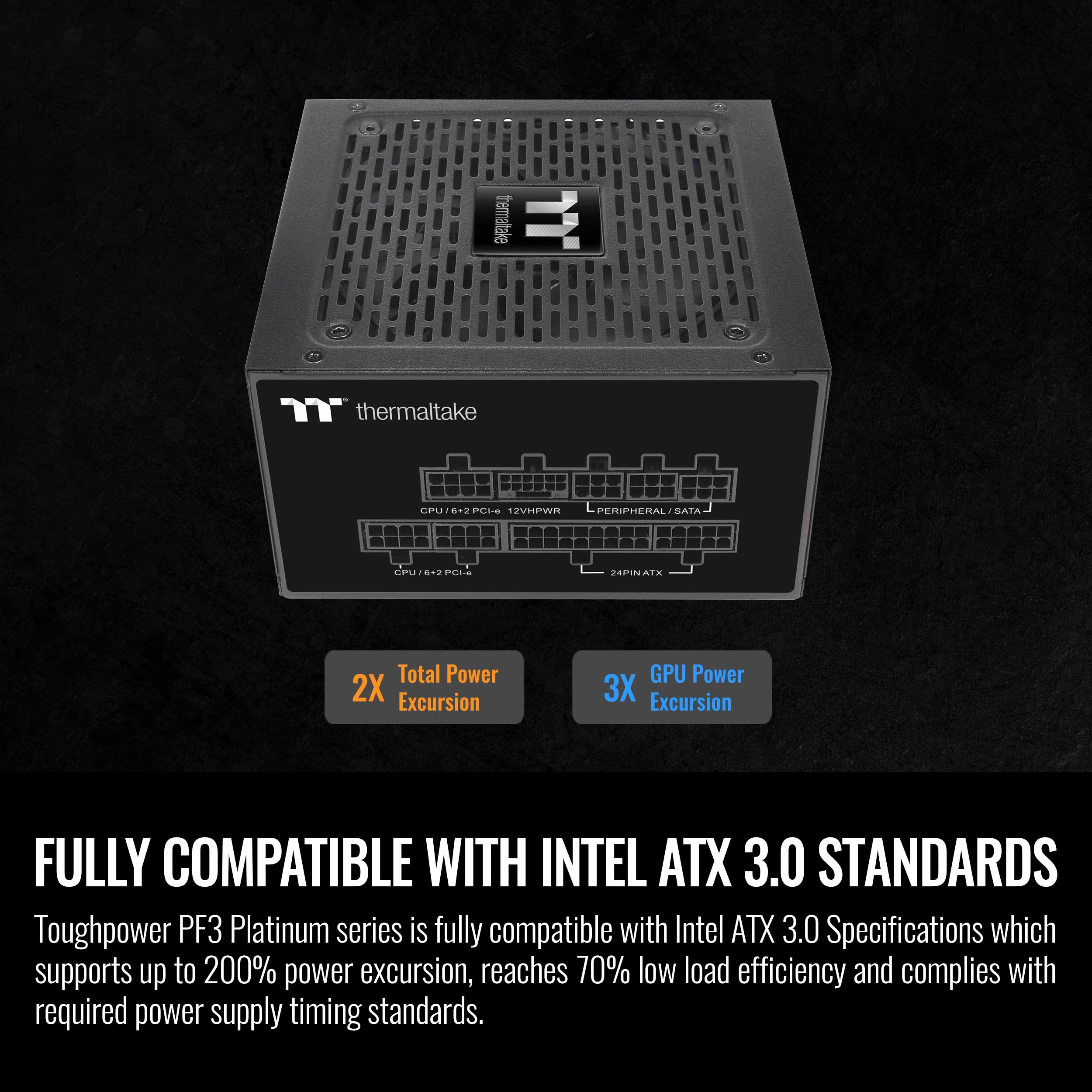 Thermaltake Toughpower Pf3 Atx 3.0 750W 80+ Platinum Full Modular Sli/Crossfire Ready Power Supply; Pcie 5.0 12Vhpwr Connector I