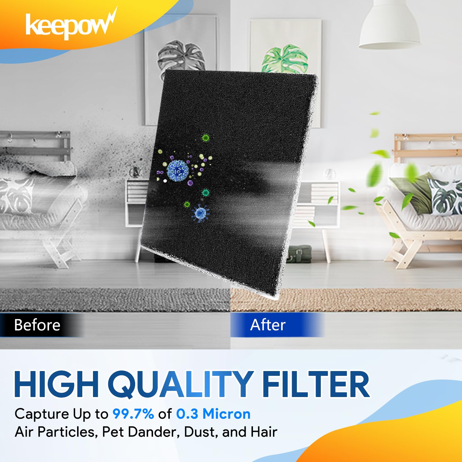 Keepow 10 Pack Cf 1 Hepa Filter Replacement Compatible With Kenmore Sears Progressive Cf 1, Progressive & Whispertone, Panasonic