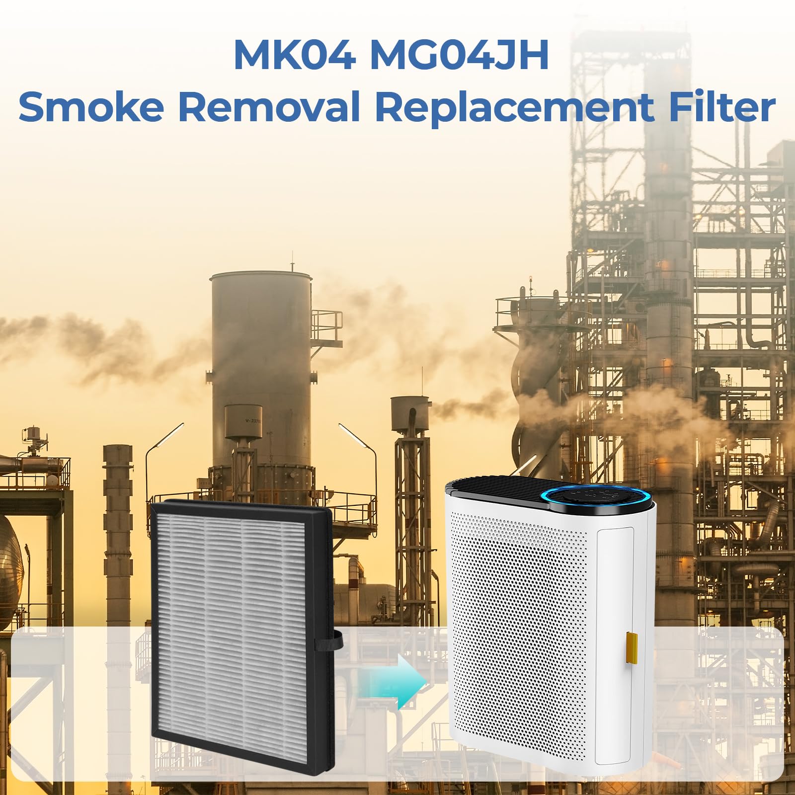 Fil-Fresh 2-Pack Mk04 Replacement Filter, Compatible With Aroeve Mk04 Mg04Jh Air Purifier, 4-In-1 H13 True Hepa & Activated Carb