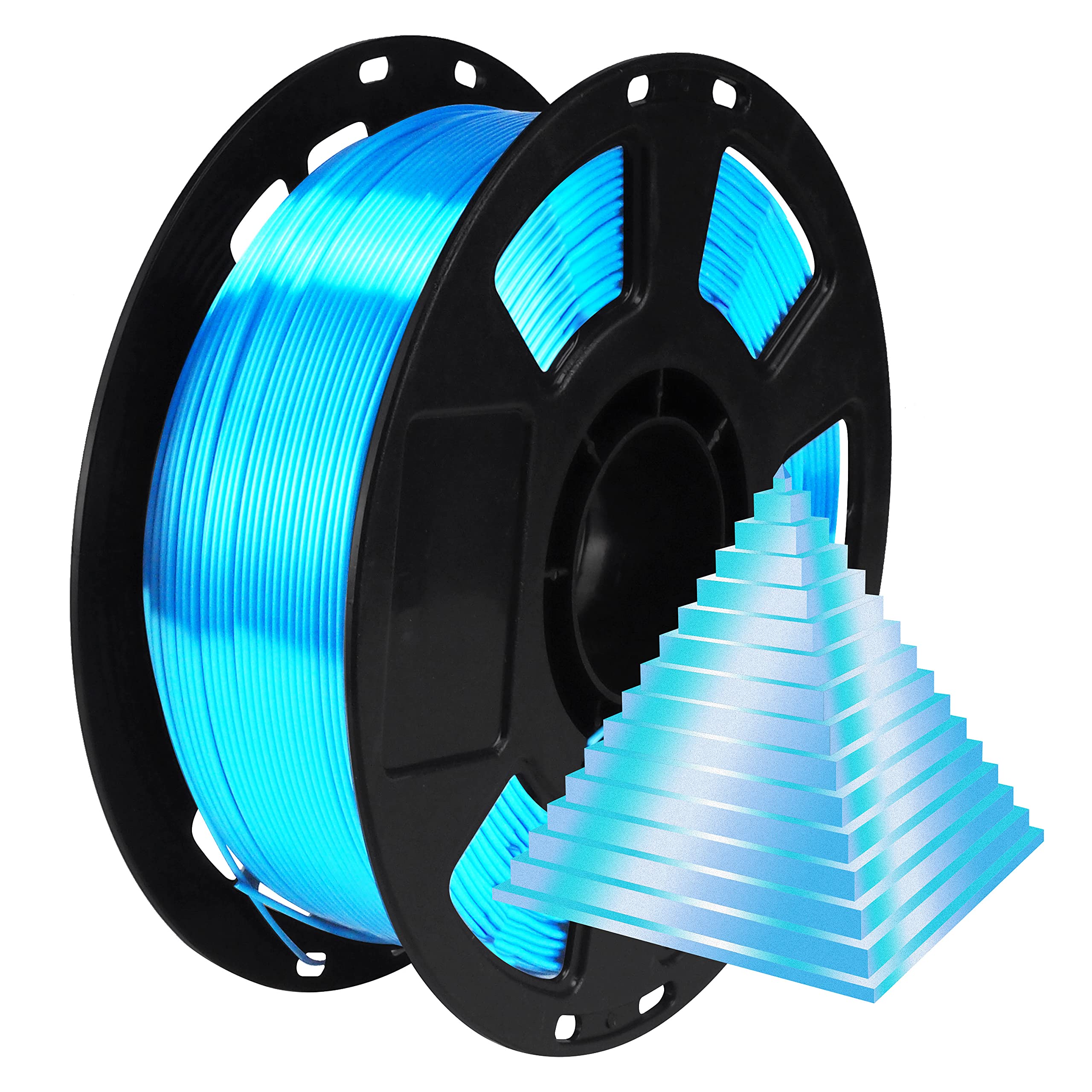 Bblife Glow in Dark PLA 3D Filament Bundle, 4 Popular Luminous Colors: Green, Purple, Blue, Rainbow, 1.75mm, 1kg