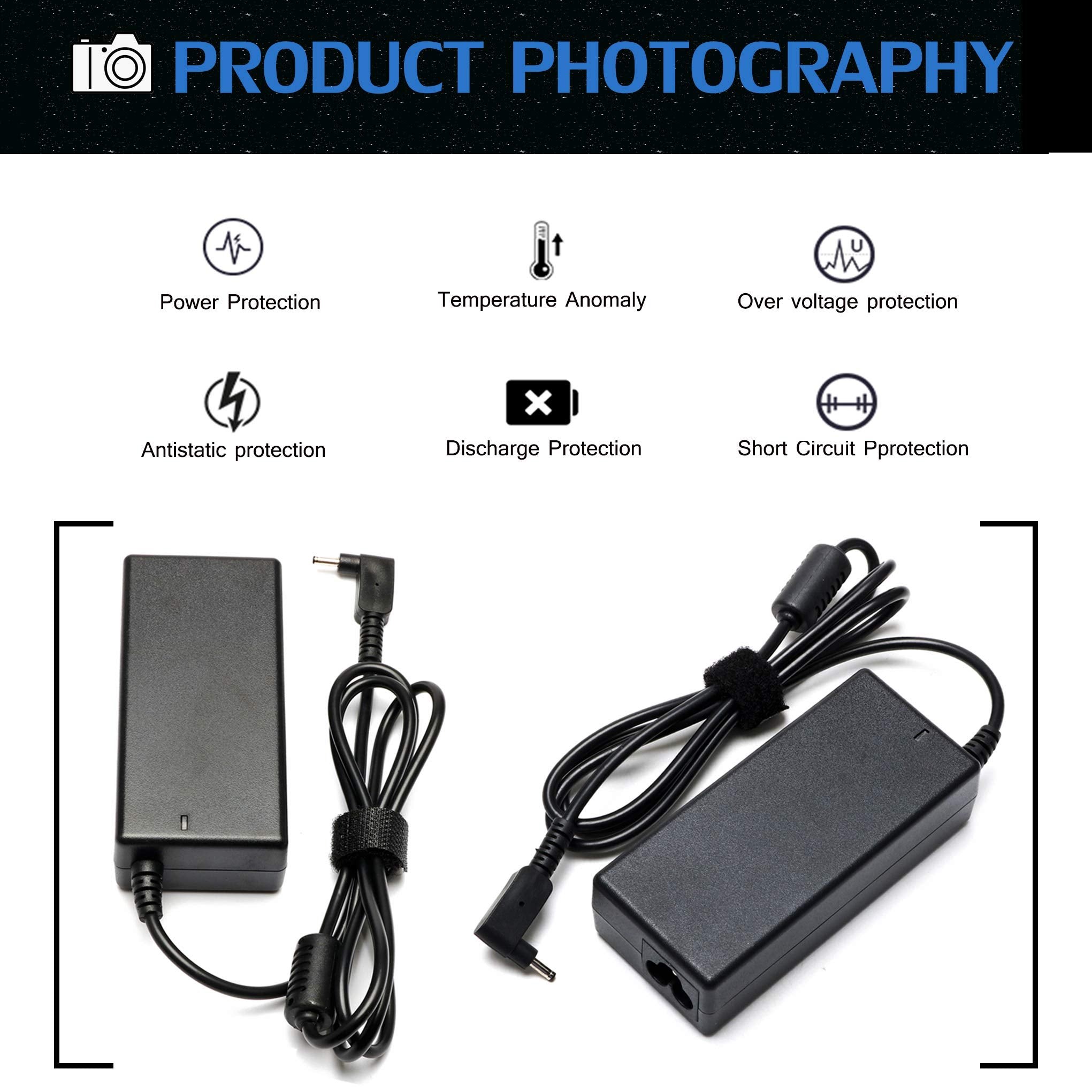 19V 3.42A 65W Ac Adapter Laptop Charger For Acer Chromebook 11 13 14 15 R11 Cb3 Cb5 C740 C720 C720P C738T C731 Cb3 532 Cb3 131 C