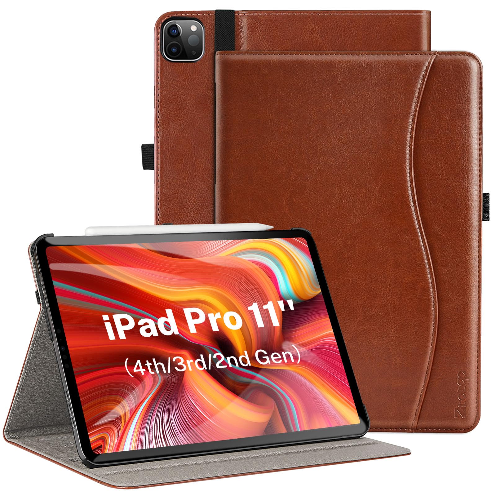 Ztotopcases For Ipad Pro 11 Inch 4Th/3Rd/2Nd Generation Case 2022/2021/2020, Premium Pu Leather Smart Folio Cover With Auto Wake