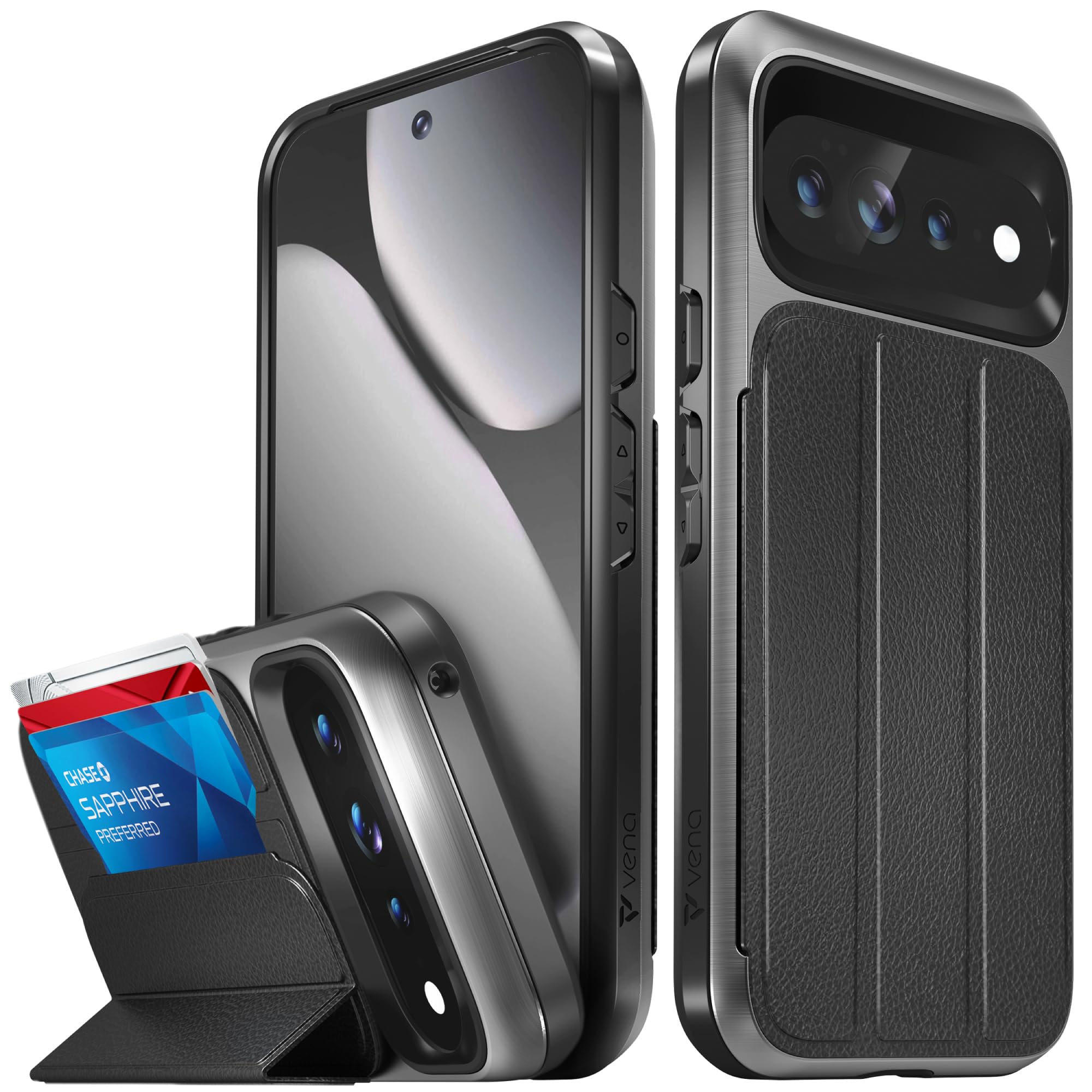 VENA vCommute for Google Pixel 11 Pro XL Wallet Case, Black