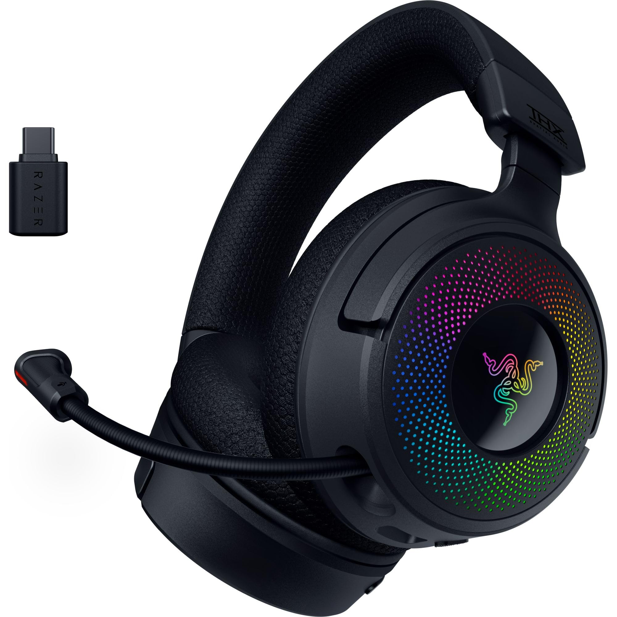 Razer Kraken V4 Wireless Gaming Headset: 2.4Ghz, Bluetooth, Usb   Super Wideband Mic   40 Mm Drivers   9 Zone Rgb Lighting   For
