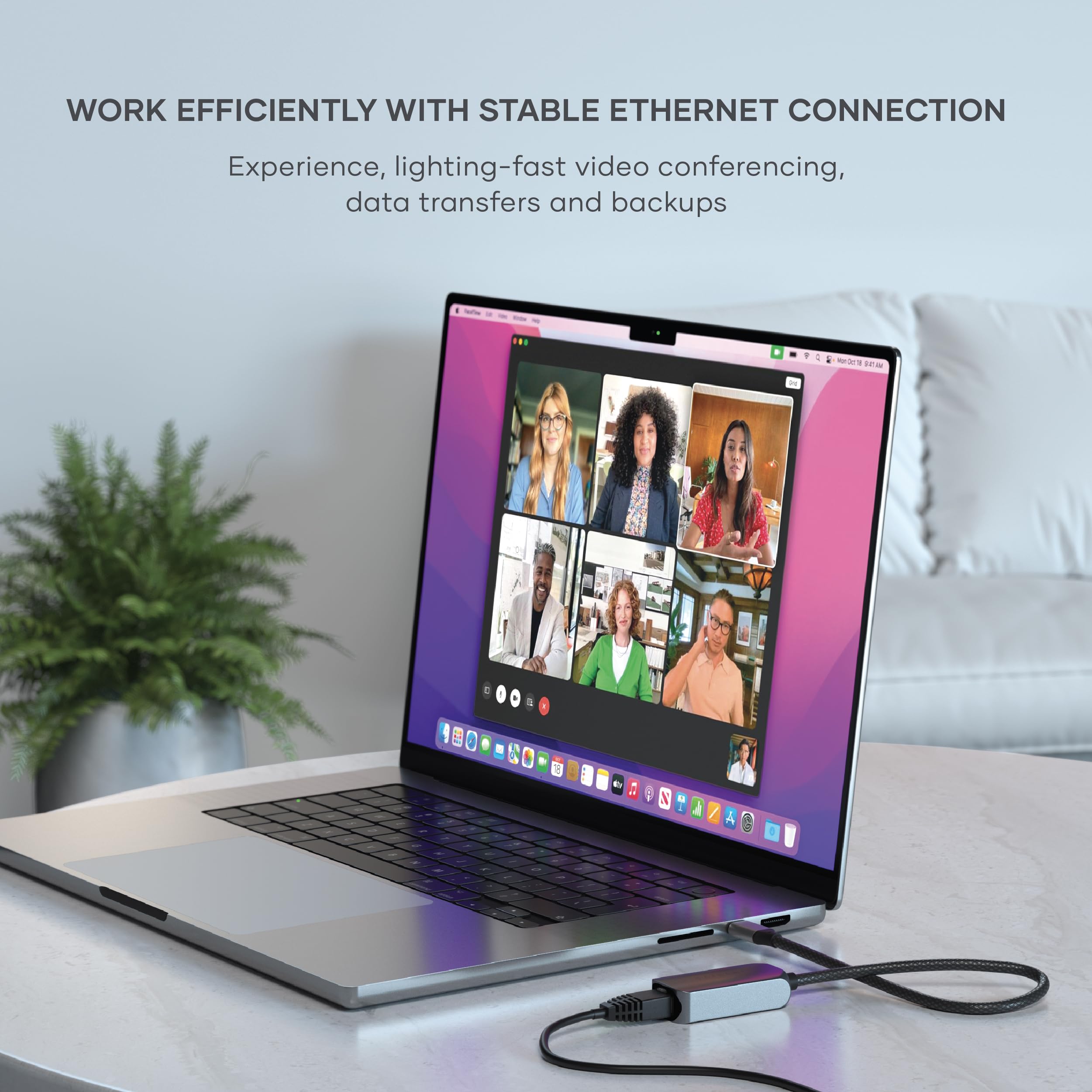 Satechi Usb C 2.5 Gigabit Ethernet Adapter, Usb C To Ethernet Adapter Up To 2.5 Gb For Faster Speed, For Macbook Pro, Macbook Ai