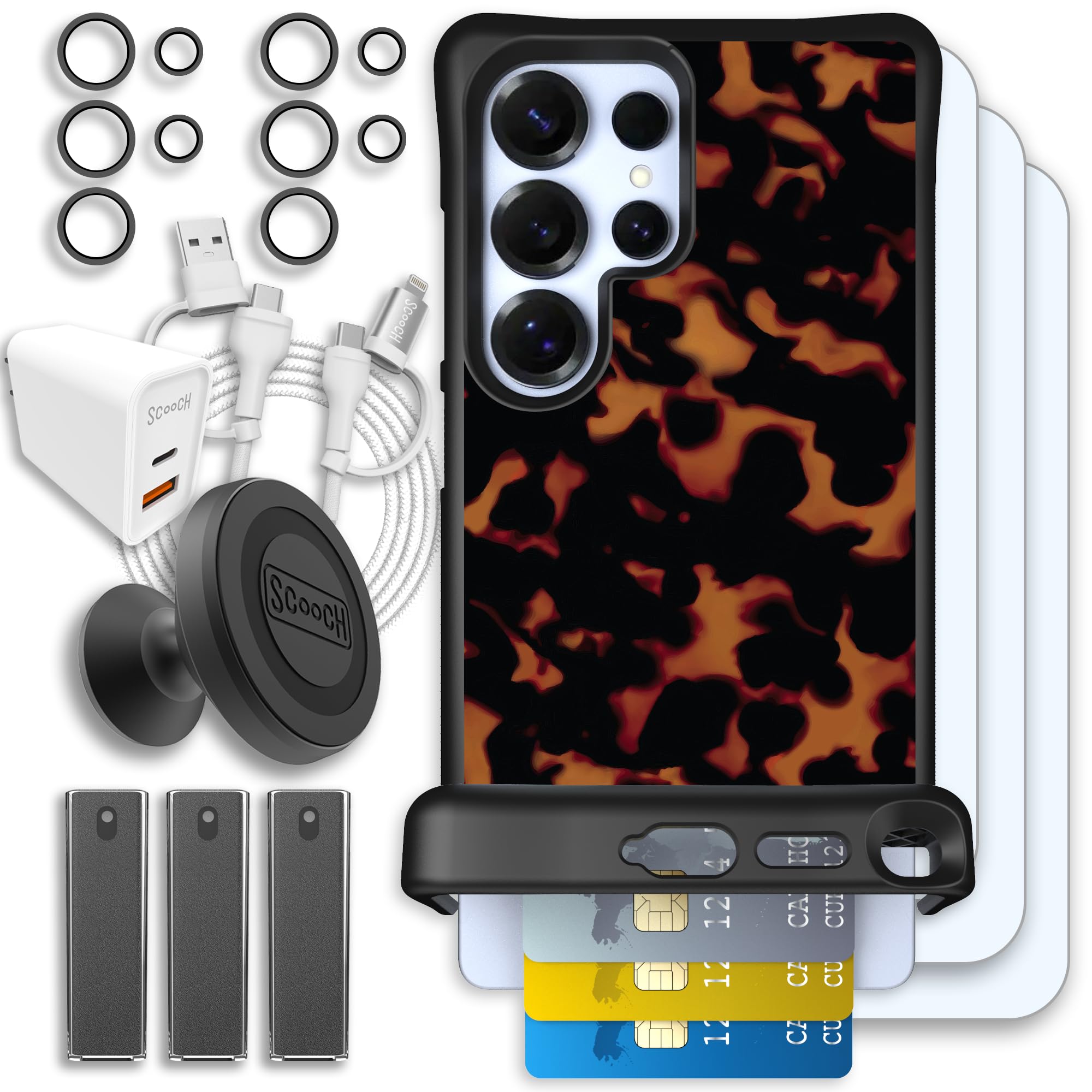 Scooch Wingmate for Samsung Galaxy S25 Ultra [Ultimate Bundle] with 3 Tempered Glass Screen Protectors, 2 Camera Lens Protectors