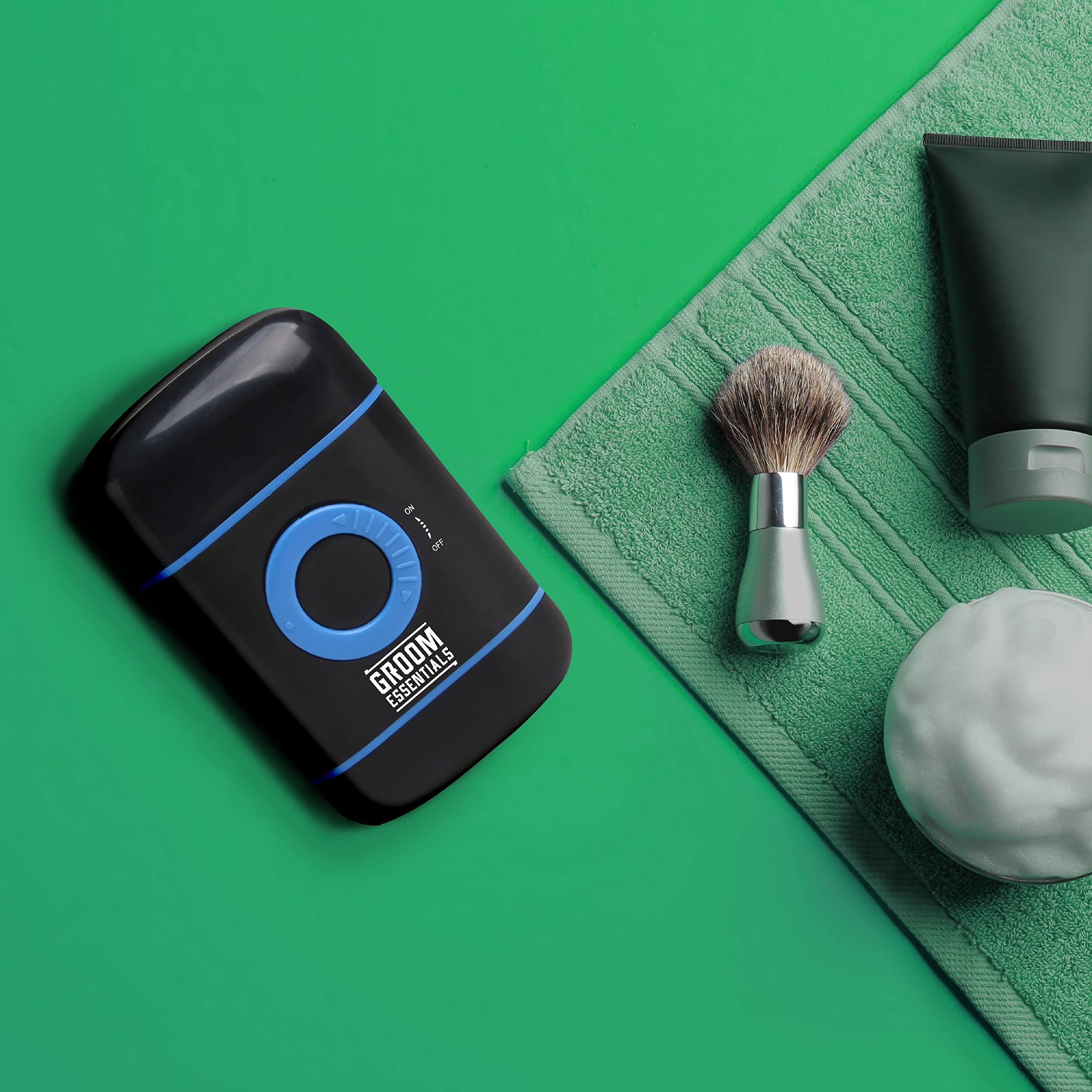 Groom Essentials Travel Foil Shaver For Men, Mens Electric Shaver Pop Up Precision Beard Trimmer For Men, Electric Razor For Men