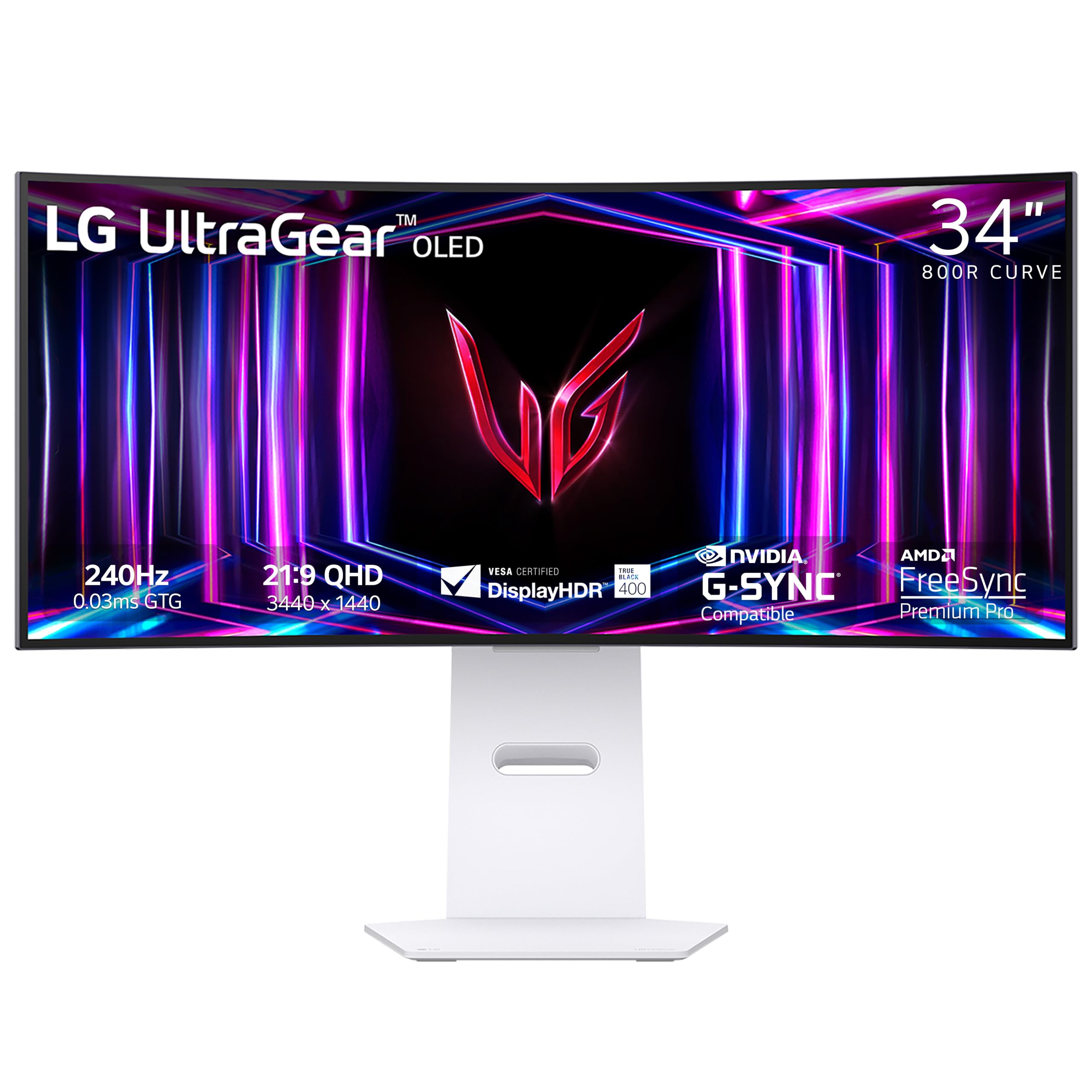 Lg 34Gs95Qe 34 Inch Ultragear Oled Curved Gaming Monitor Wqhd 1440P 800R 240Hz 0.03Ms Amd Freesync Premium Pro Nvidia G Sync Hdm