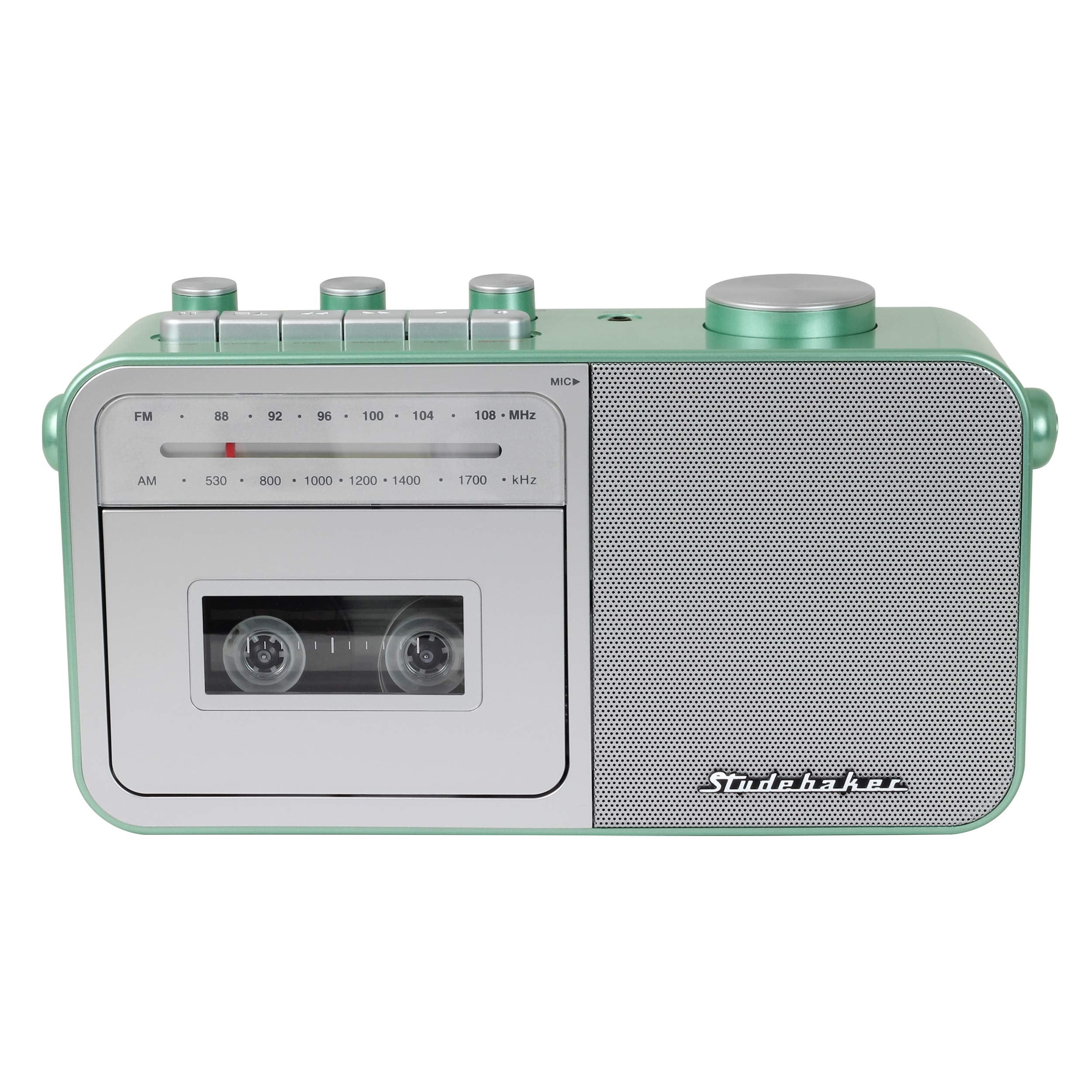 Studebaker Sb2130Ts Portable Cassette Player/Recorder With Am/Fm Radio (Teal/Silver)