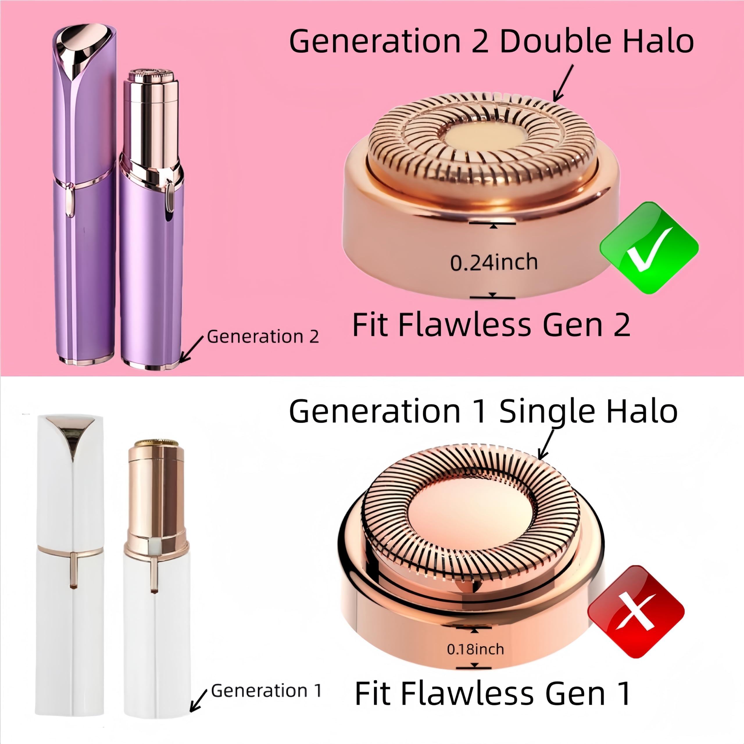 Facial Hair Remover Replacement Heads   Gen 2 Compatible With Finishing Touch Flawless Hair Remover Tool For Women Easy Facial H