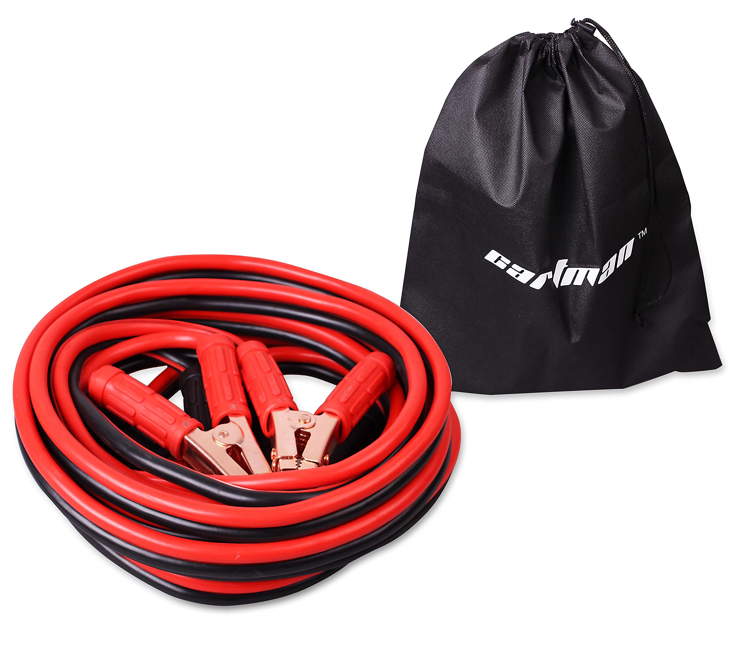 Cartman 1 Gauge 20 Feet Jumper Cables 800Amp Heavy Duty Booster Cables With Carry Bag