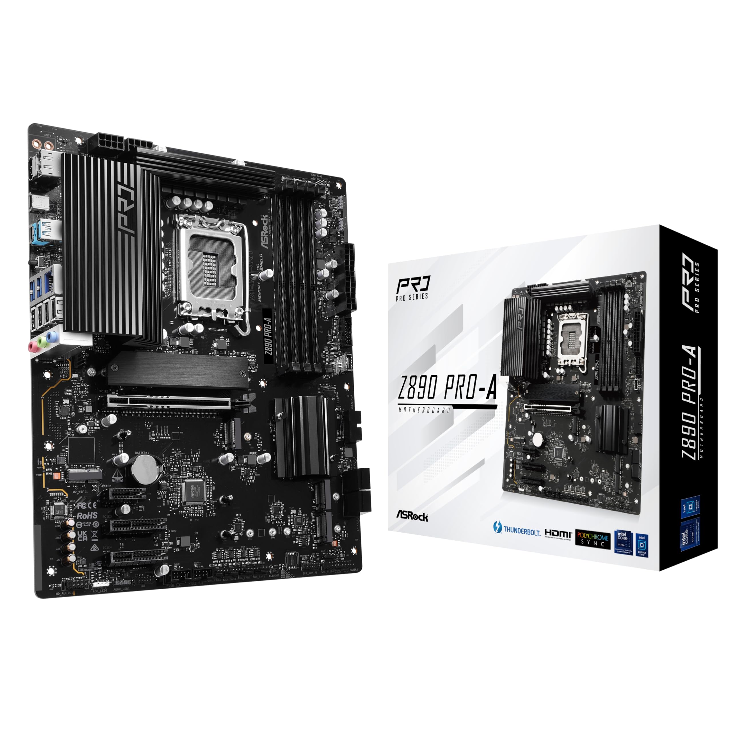 ASRock Z890 ProA Motherboard Intel Core Ultra LGA1851 RLILM DDR5 8666 MHz 256 GB ATX Motherboard PCIe 5.0