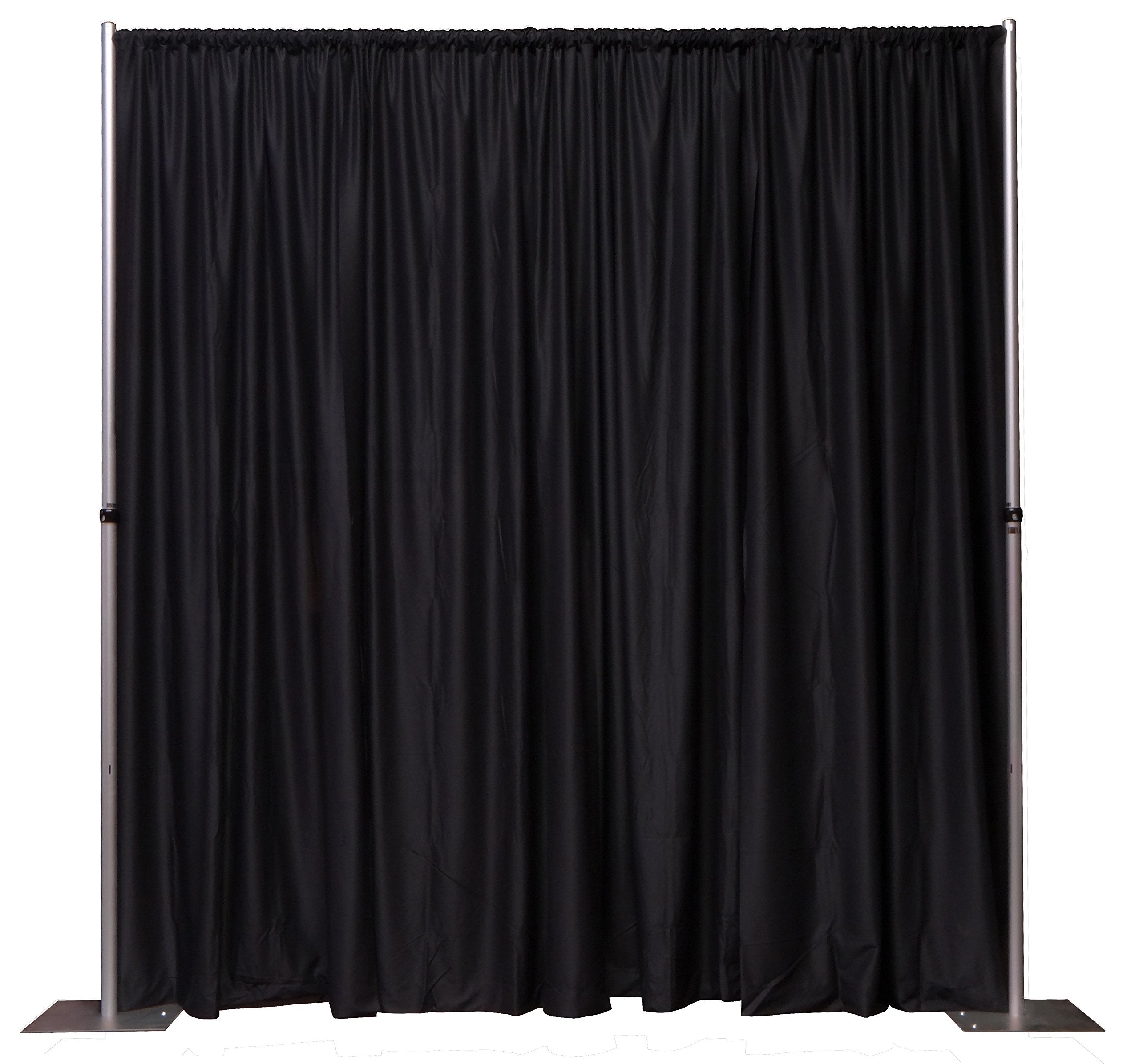 OnlineEEI, Adjustable Height Pipe and Drape Backdrop or Room Divider Kit, 7ft to 12ft High x 7ft to 12ft Wide, Black Premier Dra