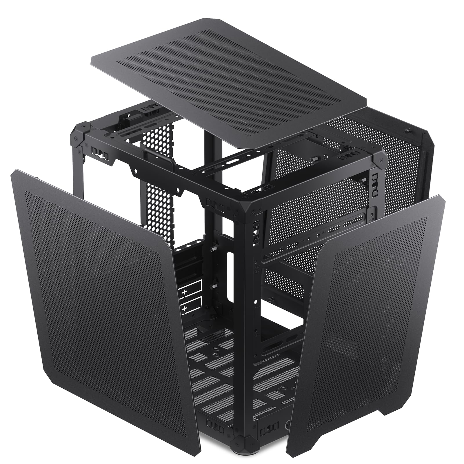 Jonsbo C6 Handle Black Mini Matx Mesh Case,Simple Compact Desktop Micro Atx Chassis,Upper Cover/Side Panel Tool Free Open Pc Cas