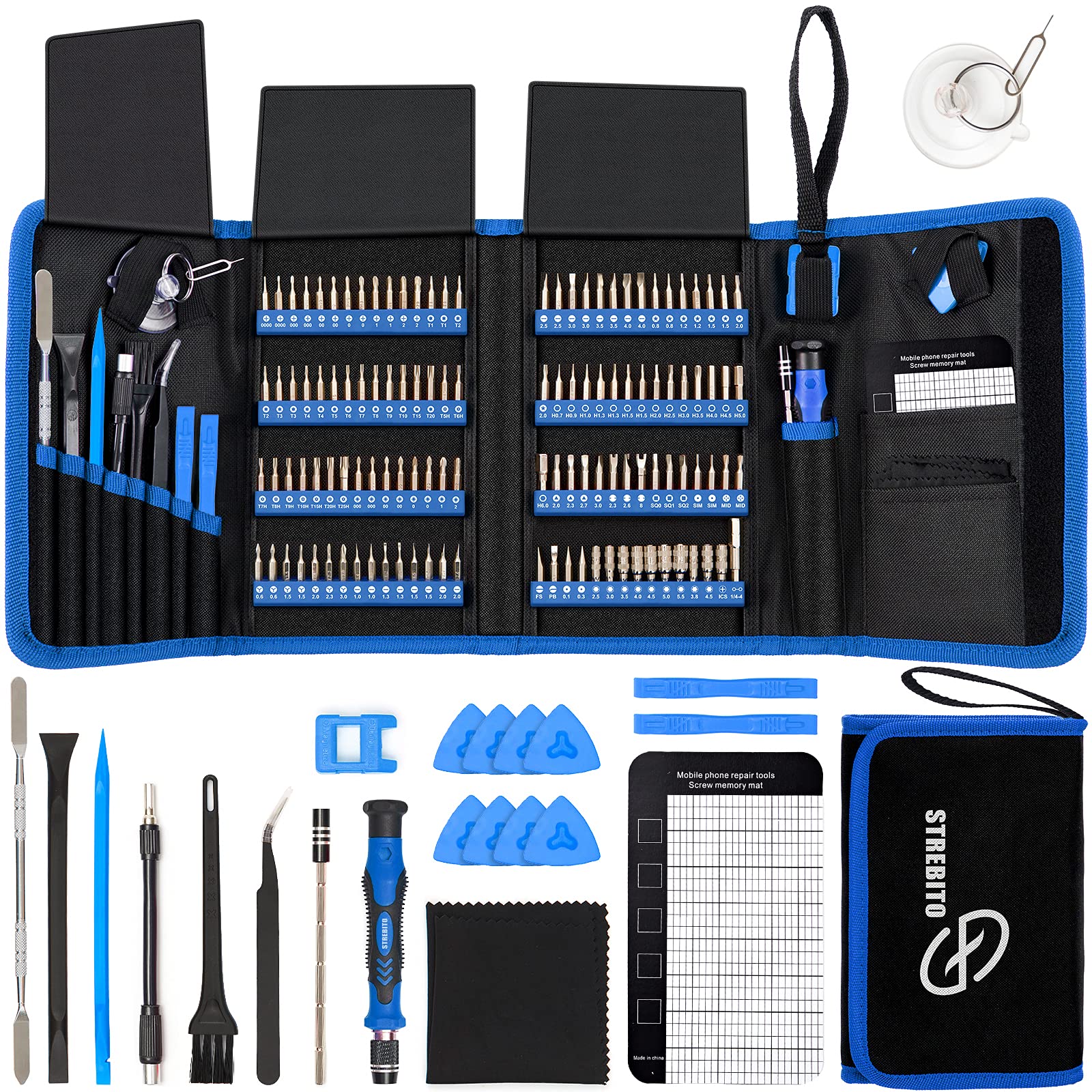 Strebito Electronics Precision Screwdriver Sets 142 Piece With 120 Bits Magnetic Repair Tool Kit For Iphone, Macbook, Computer,