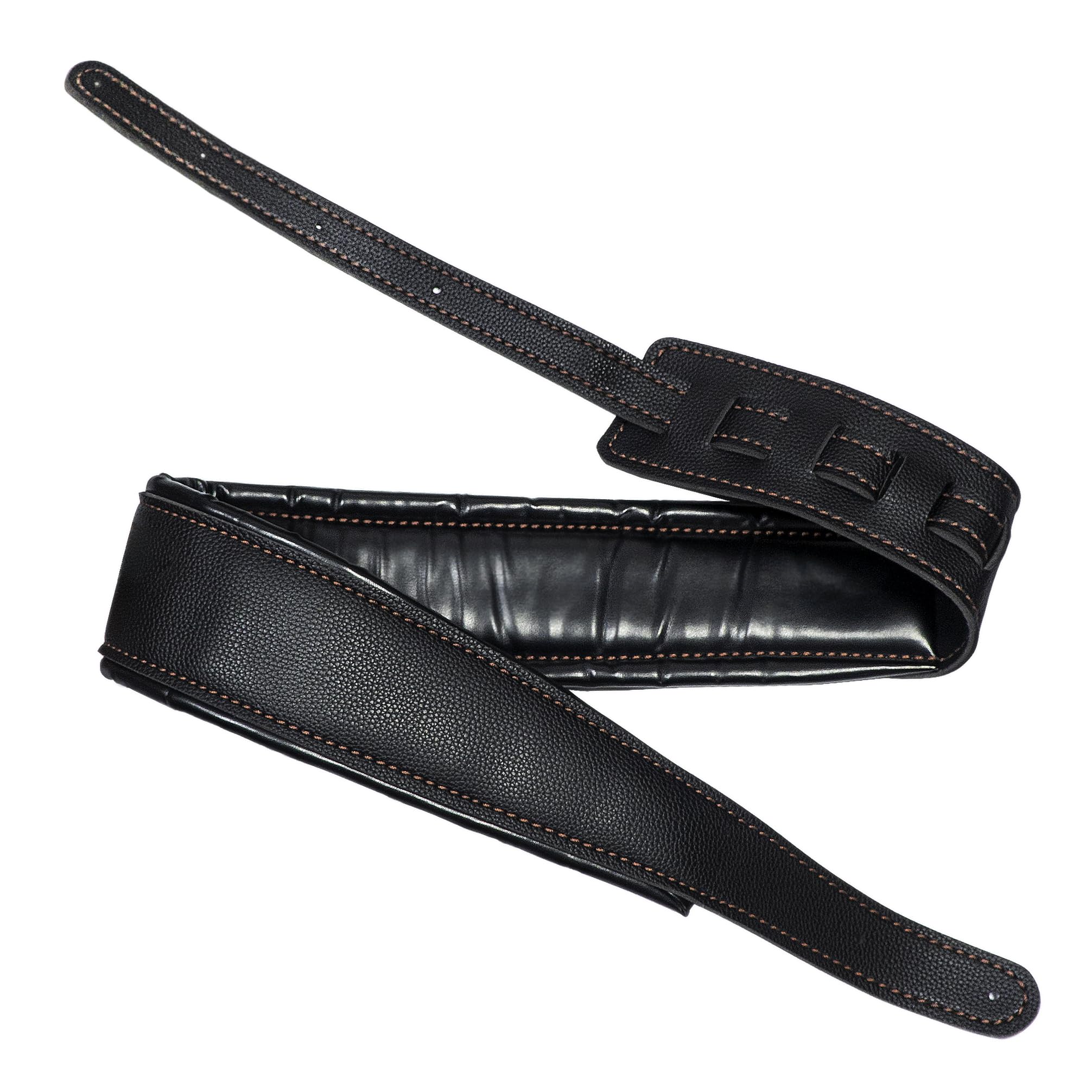 3.5 Wide Leather Guitar Strap with Comfort Foam Padded for Heavy Bass Electric Acoustic Guitar, Adjustable Length from 41 to 6