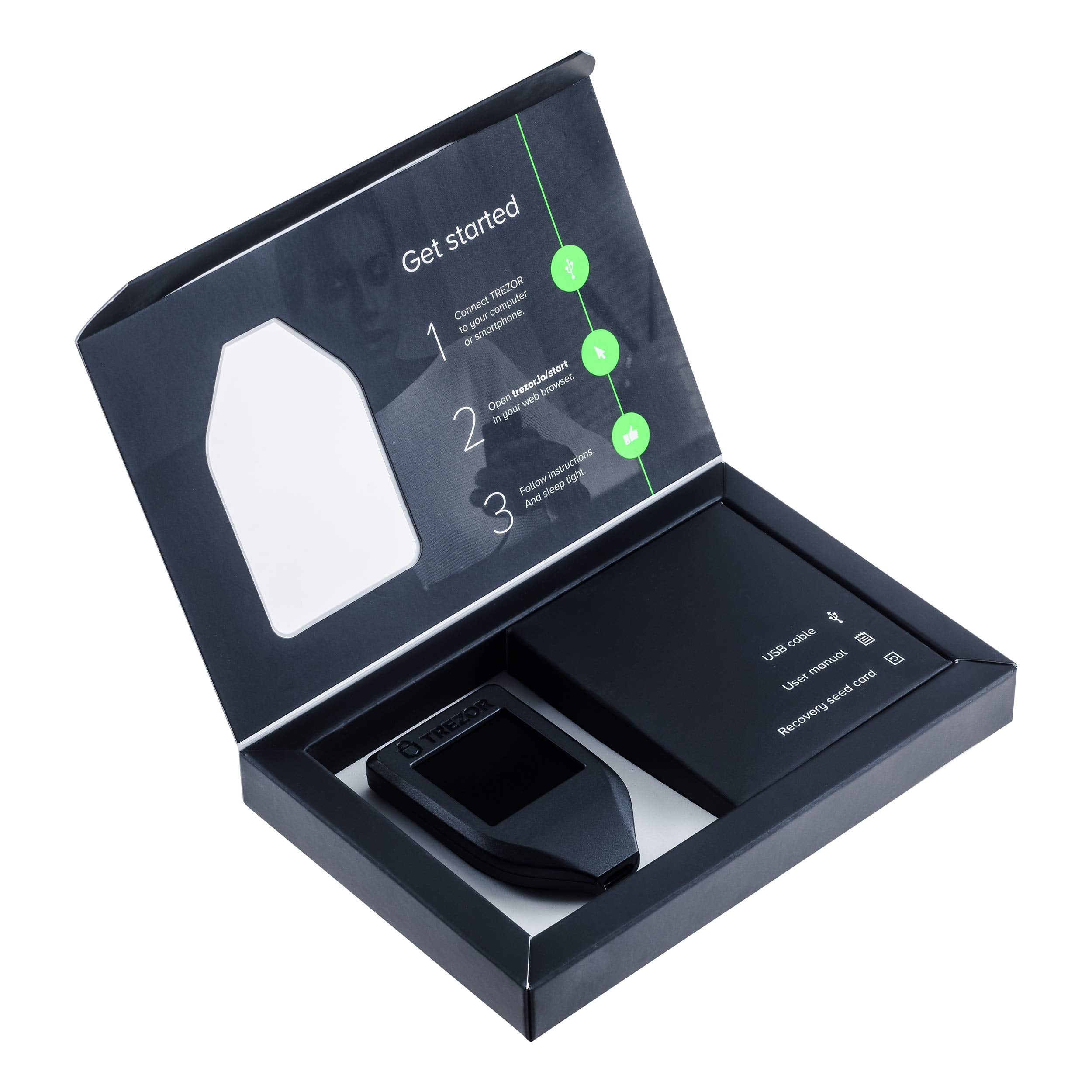 Trezor Model T Black Crypto Hardware Wallet - LCD Touchscreen for Bitcoin & 1000+ Coins - Maximum Security