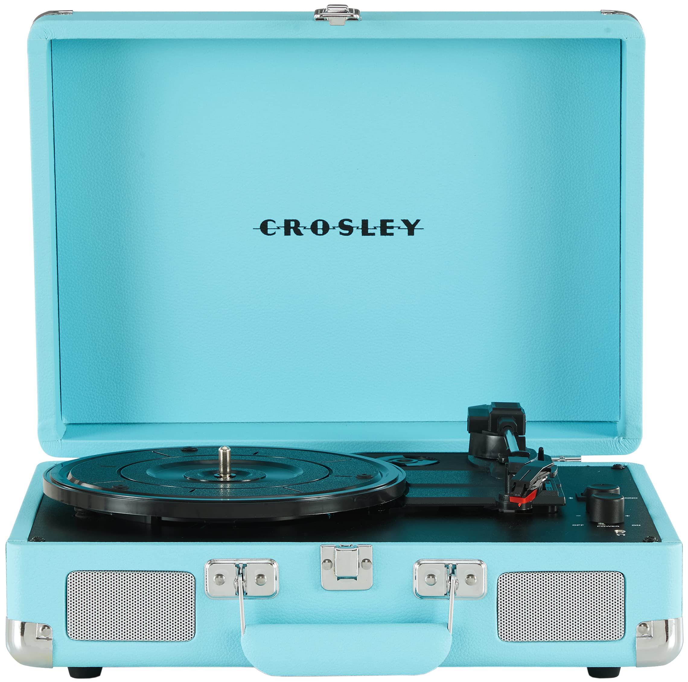 Crosley Cr8005Dp Tq1 Cruiser Plus Vintage 3 Speed Bluetooth In/Out Suitcase Vinyl Record Player Turntable, Turquoise