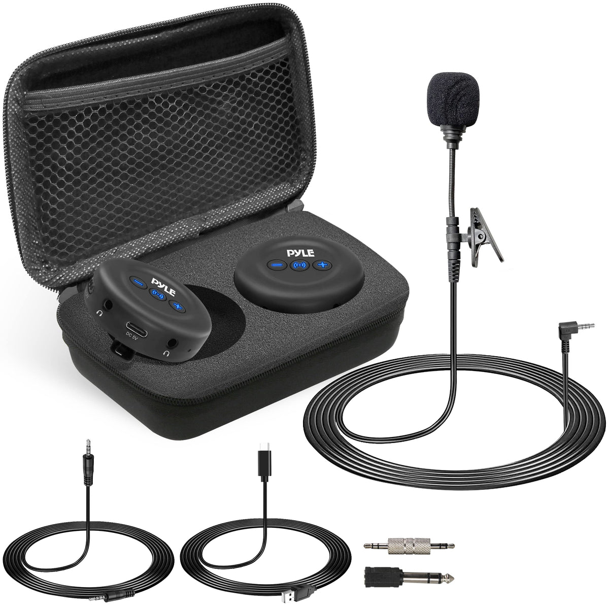 Pyleusa Wireless Low-Latency Transmitter / Receiver Set - For Presentations, Projectors, Tv, Soundbar, Streaming, 3.5Mm Aux & Rc