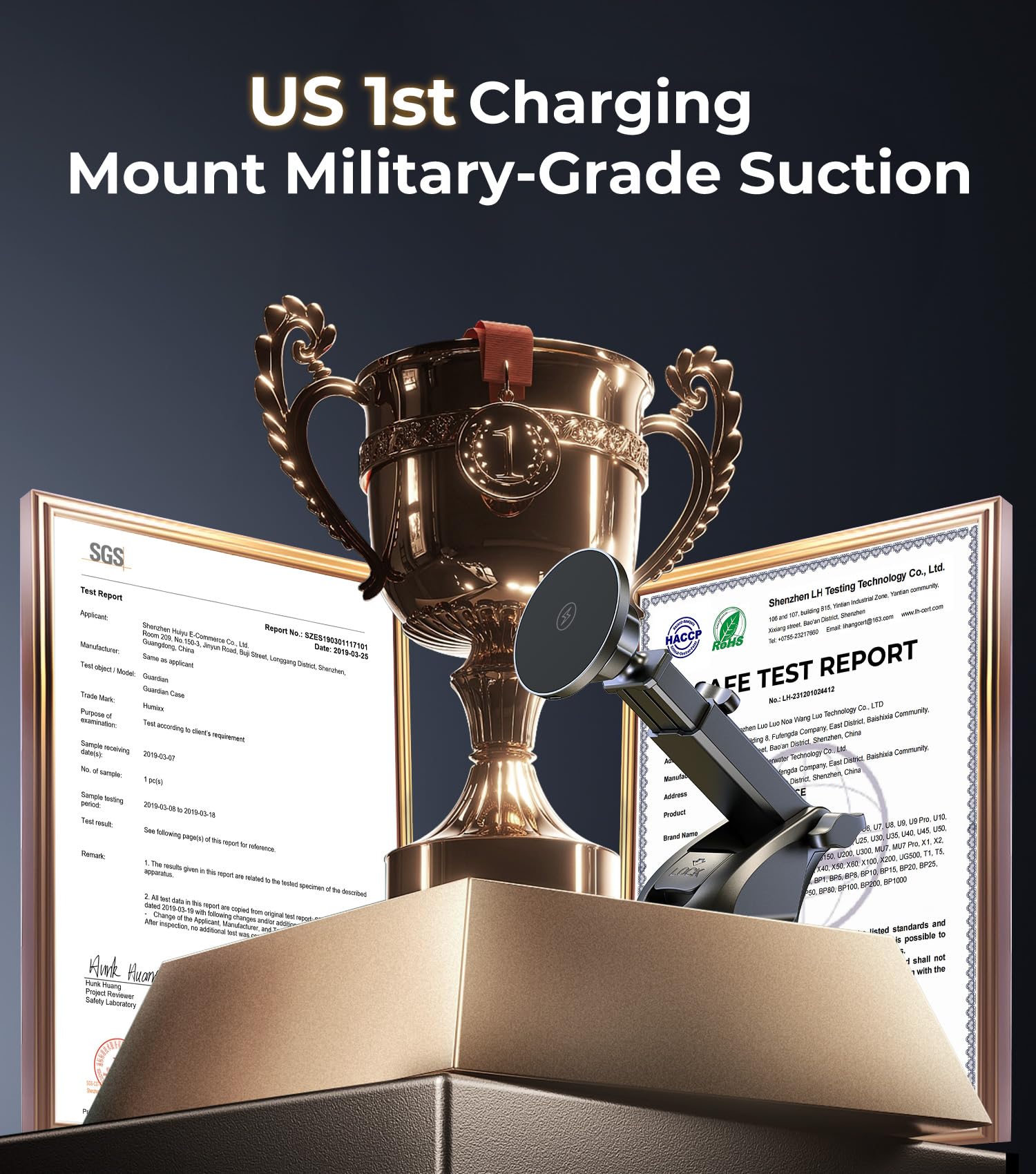 Aredan New 2025 Vacuum Magnetic Phone Suction Holder, 15W Wireless Charger For Magsafe Car Mount & Dashboard Windshield Vent Hol