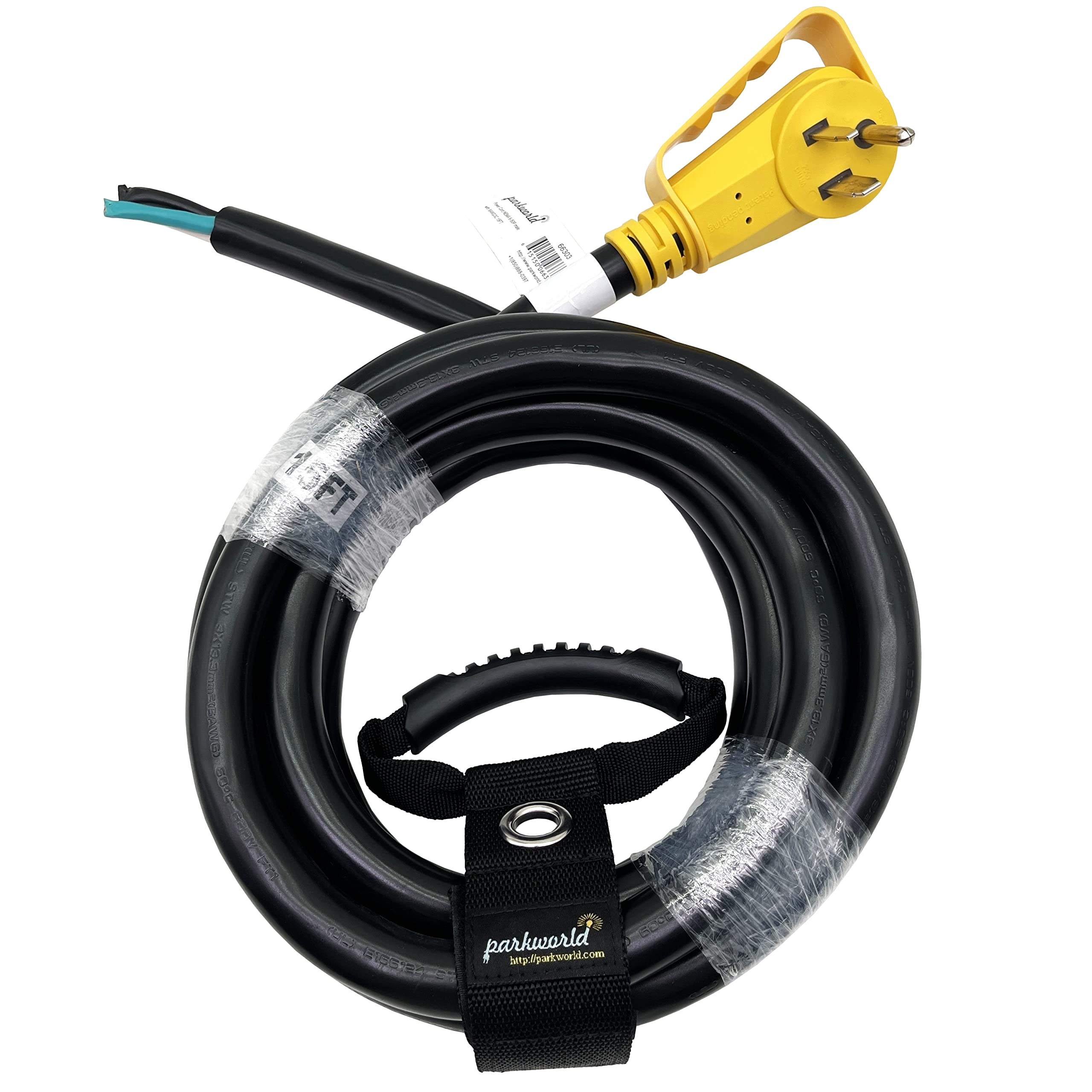 Parkworld Nema 6 50 Plug Lighted With Handle Power Cord Set With Stw 6Awg Cable (15Ft)