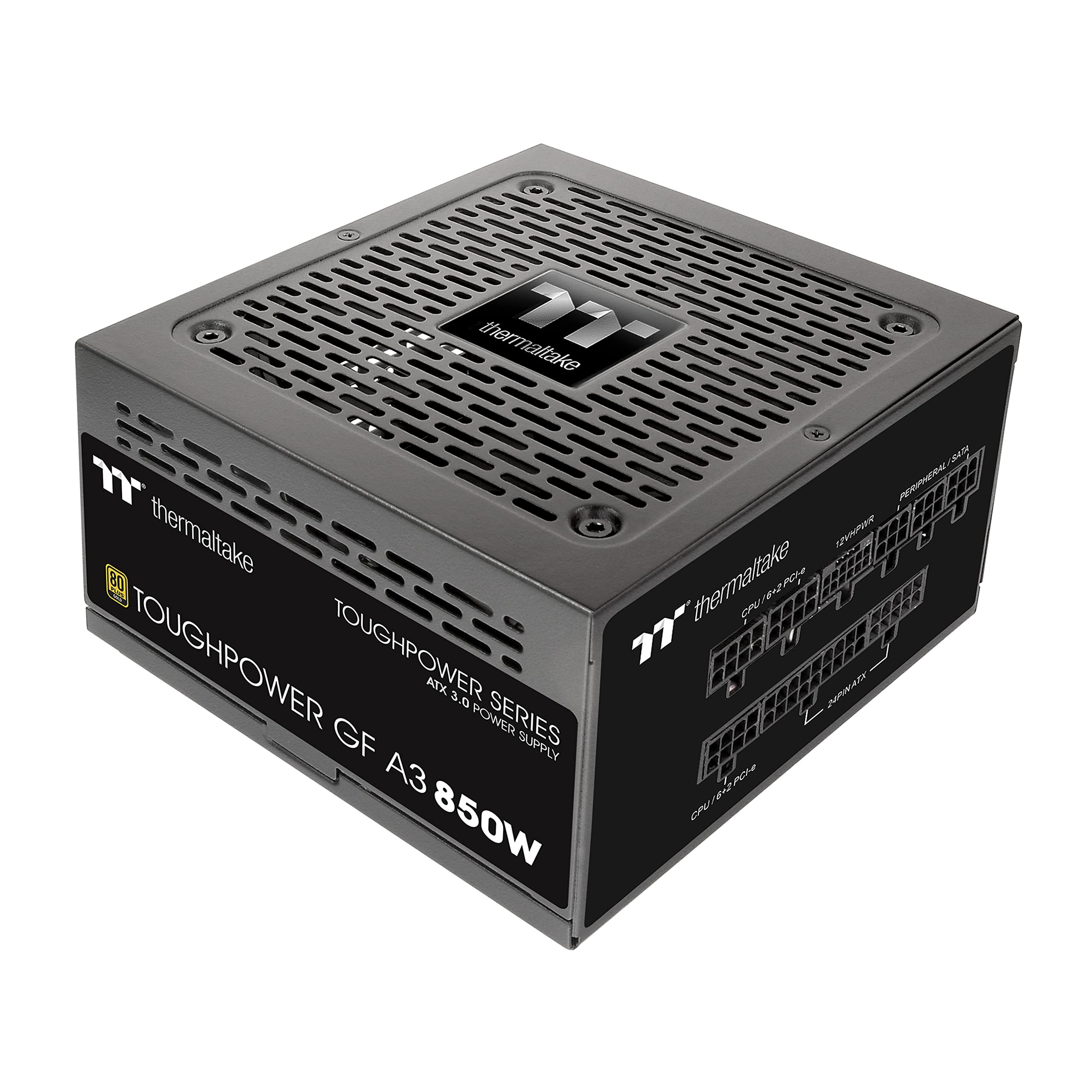 Thermaltake Toughpower GF A3 850W, True 450W 12VHPWR Connectors on PSU & NVIDIA RTX 40 Series, ATX 3.0/PCI-E 5.0, 80+ Gold, SLI/