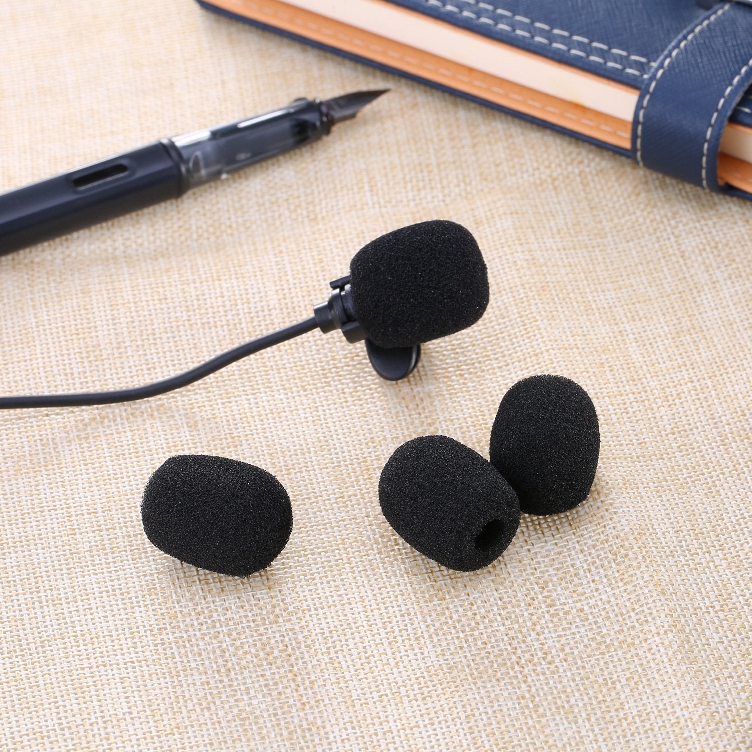 Eboot 5 Pack Mini-Size Lapel Headset Microphone Windscreen, Black
