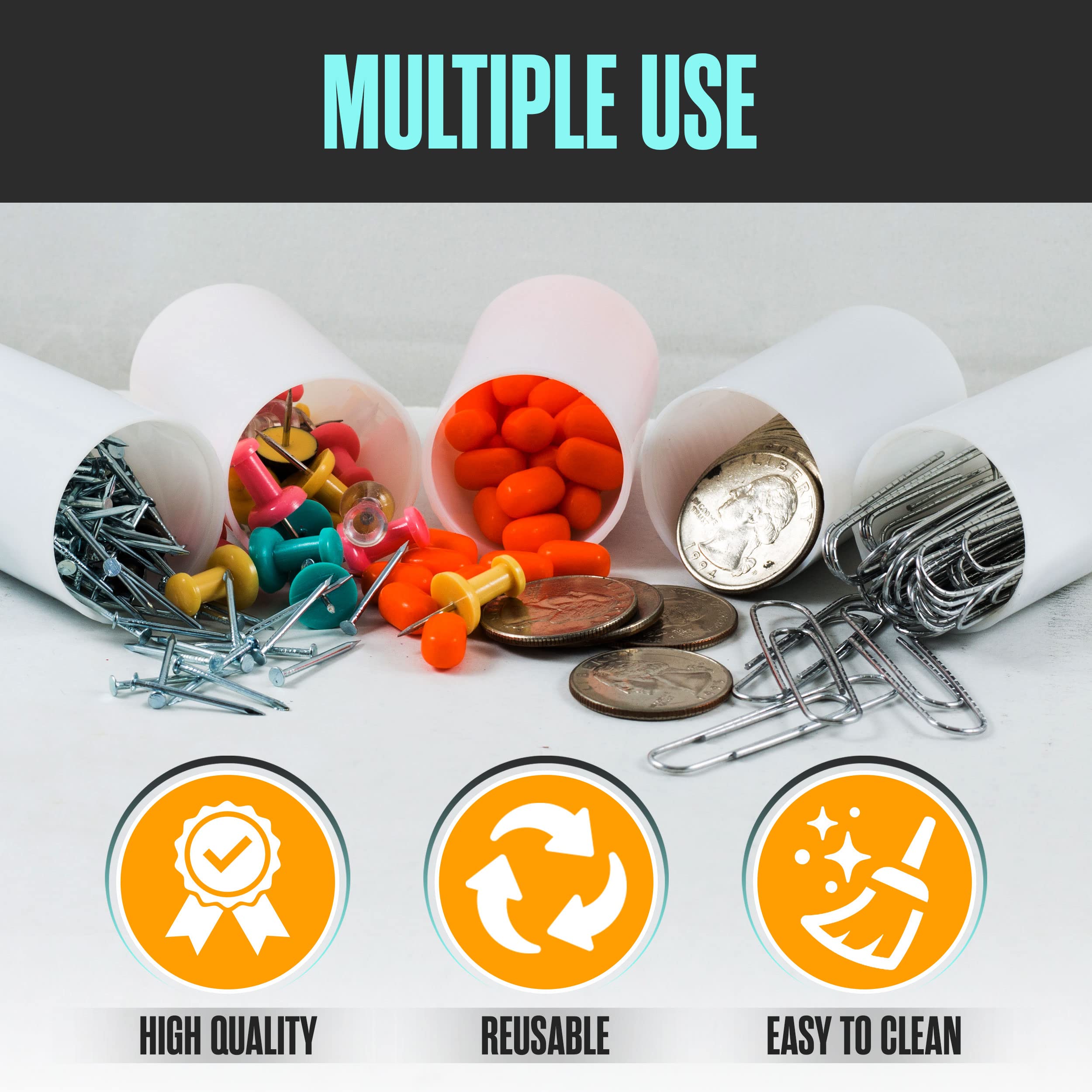 Houseables Film Canisters With Caps, Film Canisters, 35Mm Case, Containers With Lids, Cannister For Rockets, Empty Camera Reel H