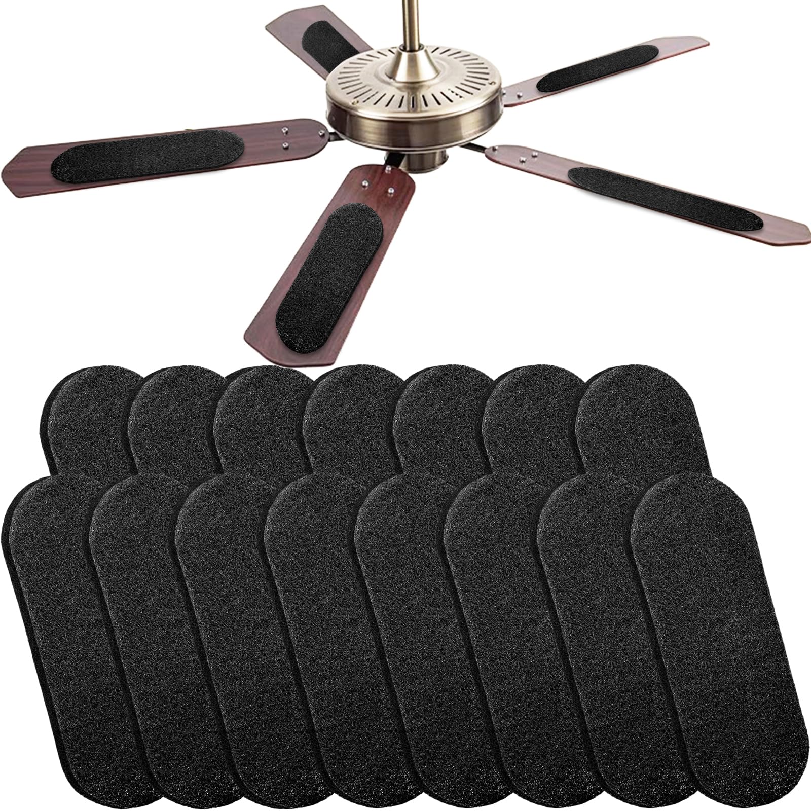 15 Pcs Ceiling Fan Filters For Blades, Easy-Stick Activated Coconut Shell Carbon Air Filter, Universal Ceiling Fan Air Filter Pa