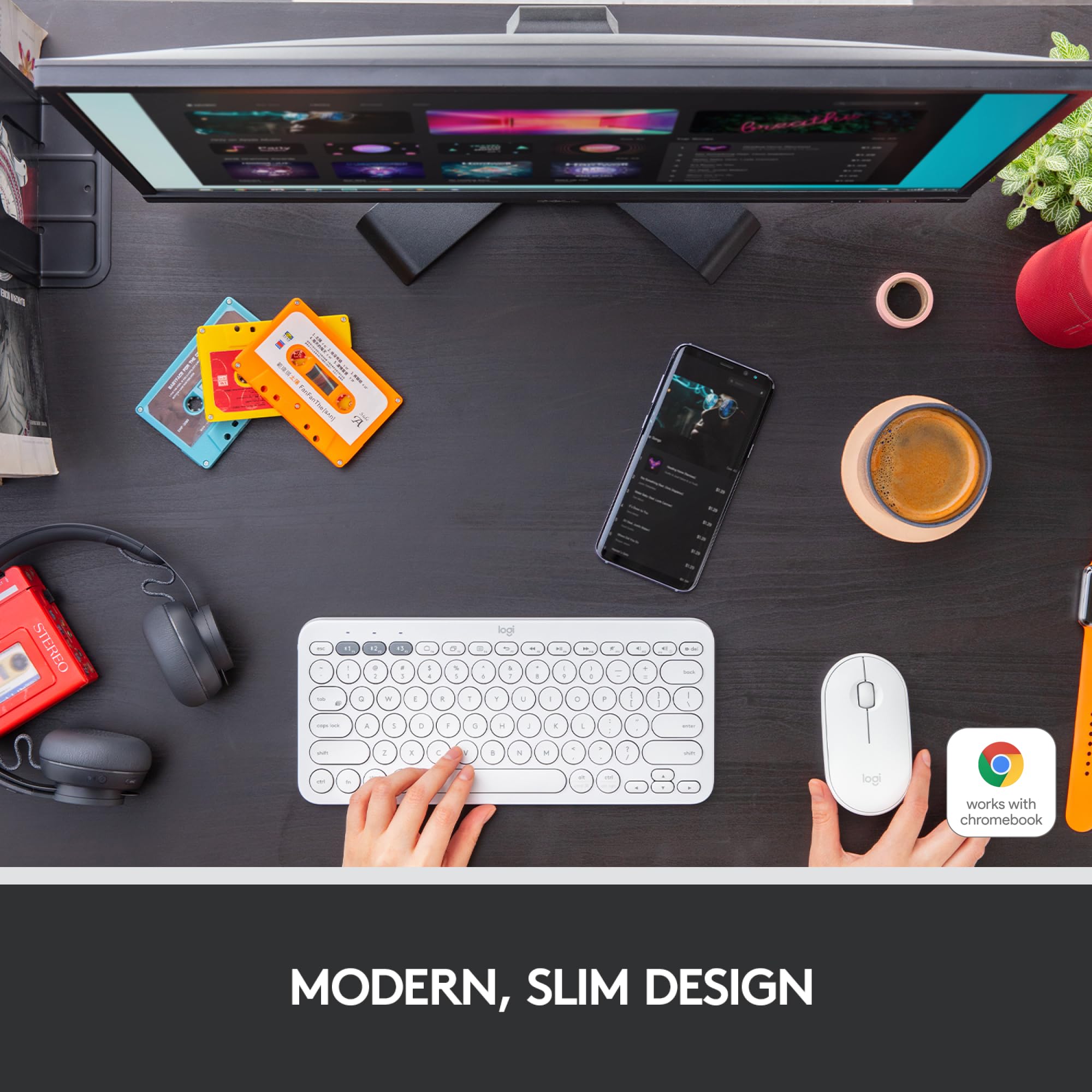 Logitech Slim Wireless Bluetooth Mouse For Mac   White