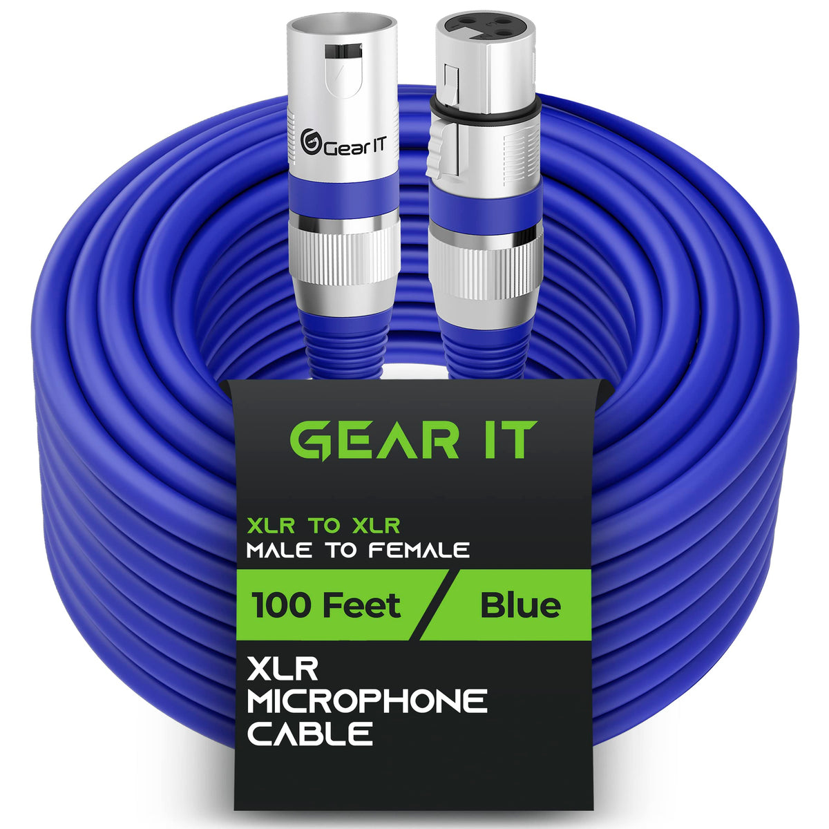 Gearit Xlr To Xlr Microphone Cable (100 Feet, 1 Pack) Xlr Male To Female Mic Cable 3 Pin Balanced Shielded Xlr Cable For Mic Mix