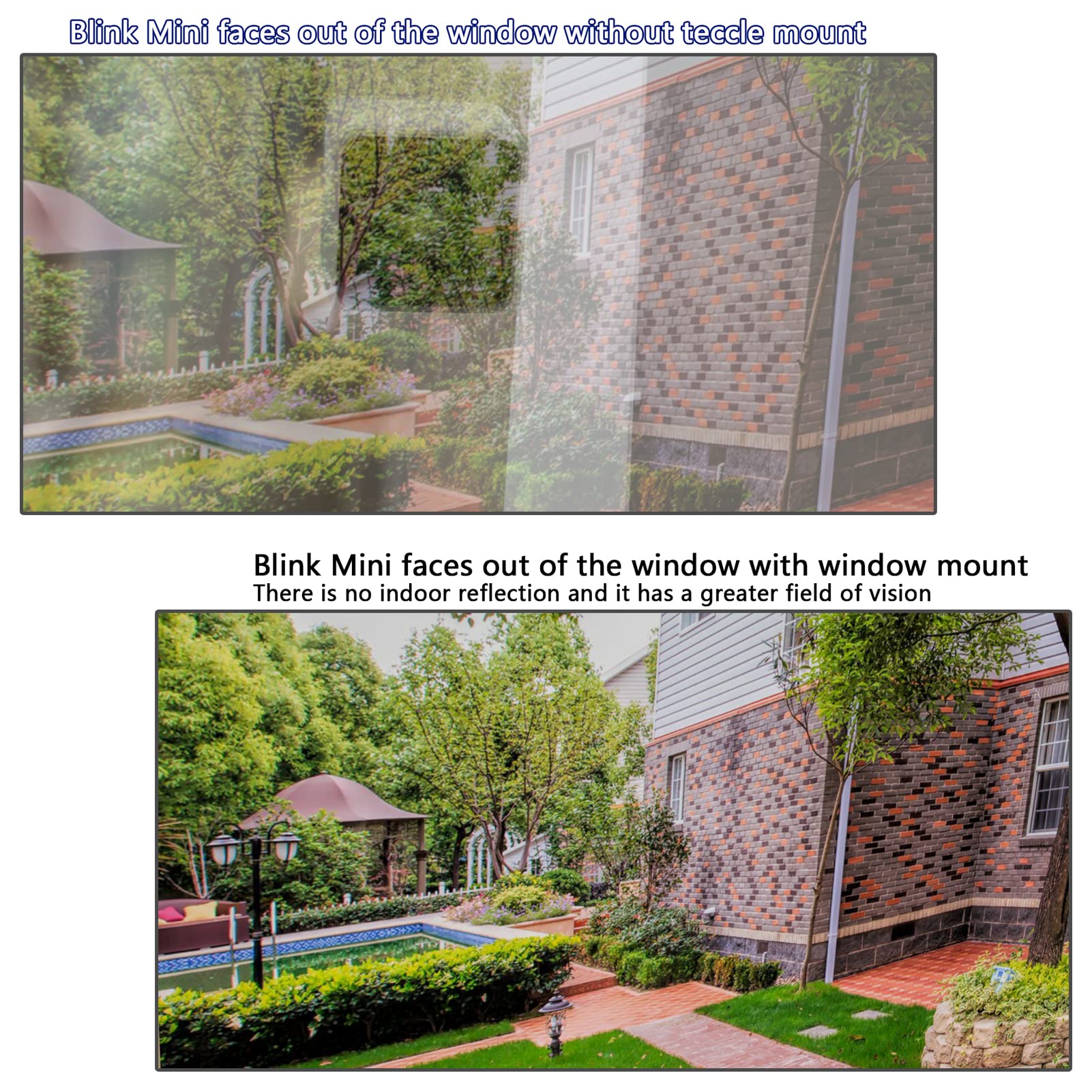 Teccle Window Mount For Blink Mini, Through Window Use Blink Mini Camera, No Need To Run Wiring Outdoors (Black/Pack Of 2)