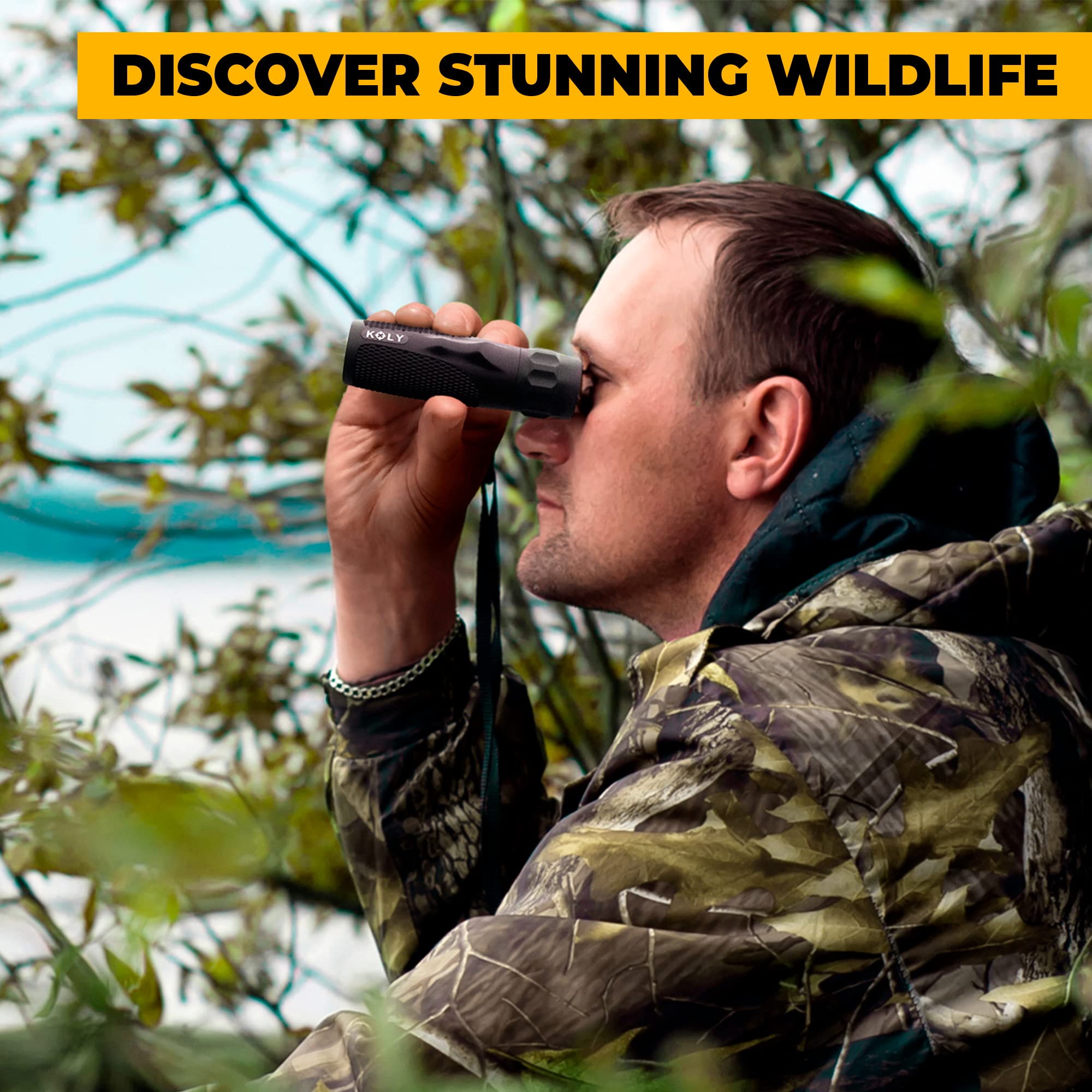 Koly Bak-4 Prism 10X25 Monocular Telescope, Compact Weather Resistant Scope With Snake Skin Grip, Designed For Bird Watching, Hi