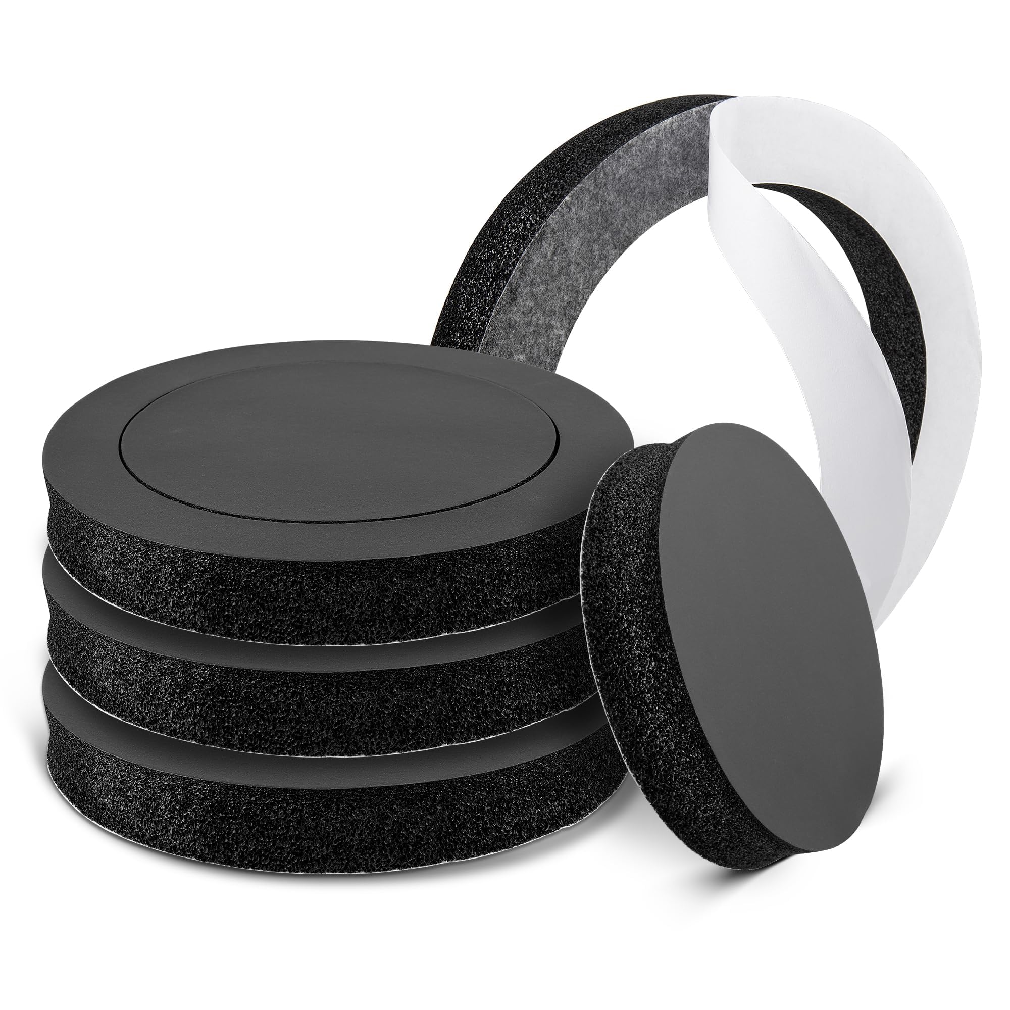 NuIth 6.5 inch Speaker Foam Rings, 6.5Foam Speaker Enhancer, High Rebound Sponge Bass Blocker Kit, Self Adhesive Car Door Spe