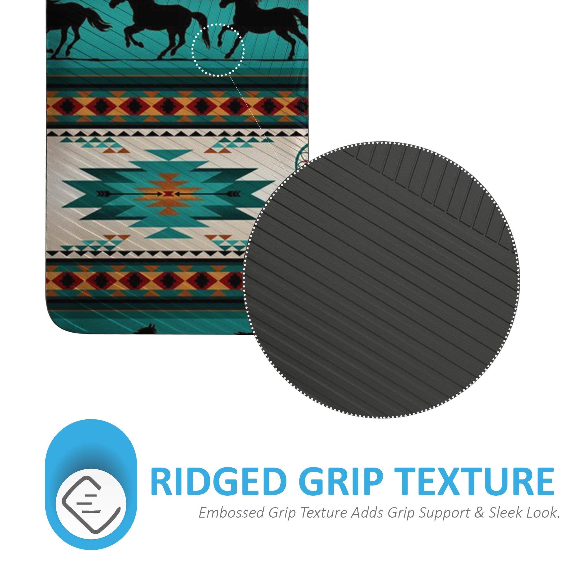 Casesondeck Case Compatible With [Samsung Galaxy Note 9] Textured Tribal Floral Designs On Dual Layer Embossed Slim Cover (Horse