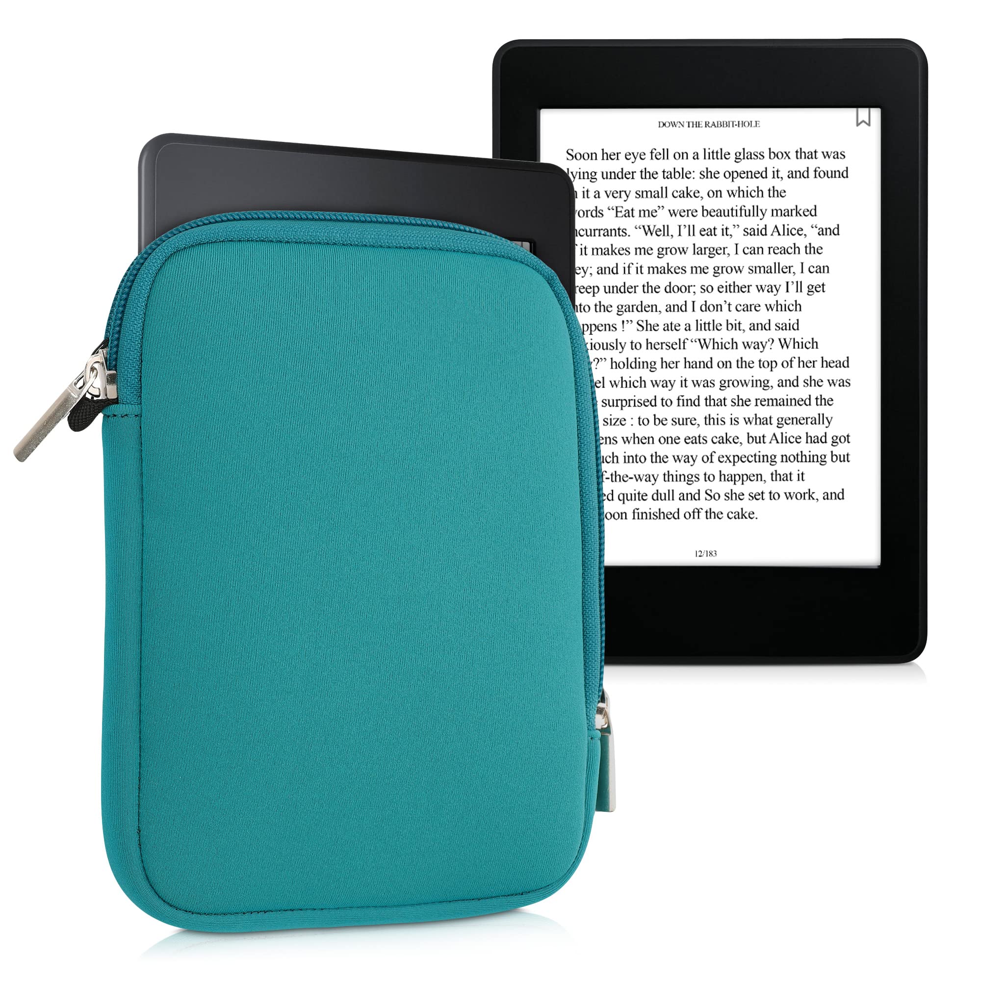 Kwmobile Neoprene E Reader Pouch Size 6'' Ereader   Universal Ebook Sleeve Case With Zipper   Petrol