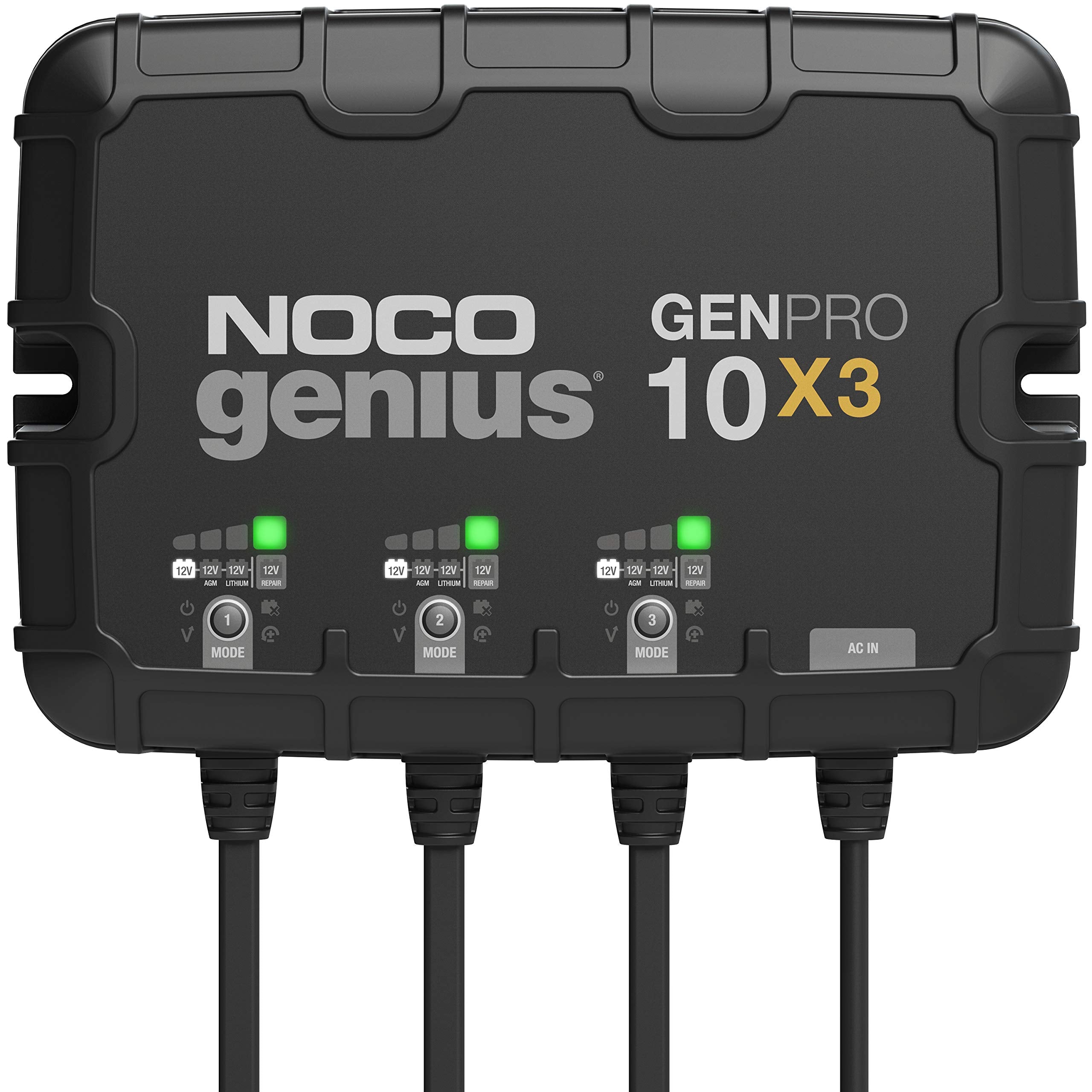 Noco Genpro10X3 30A 3 Bank Smart Marine Battery Charger For Agm, Lithium, And Deep Cycle Batteries