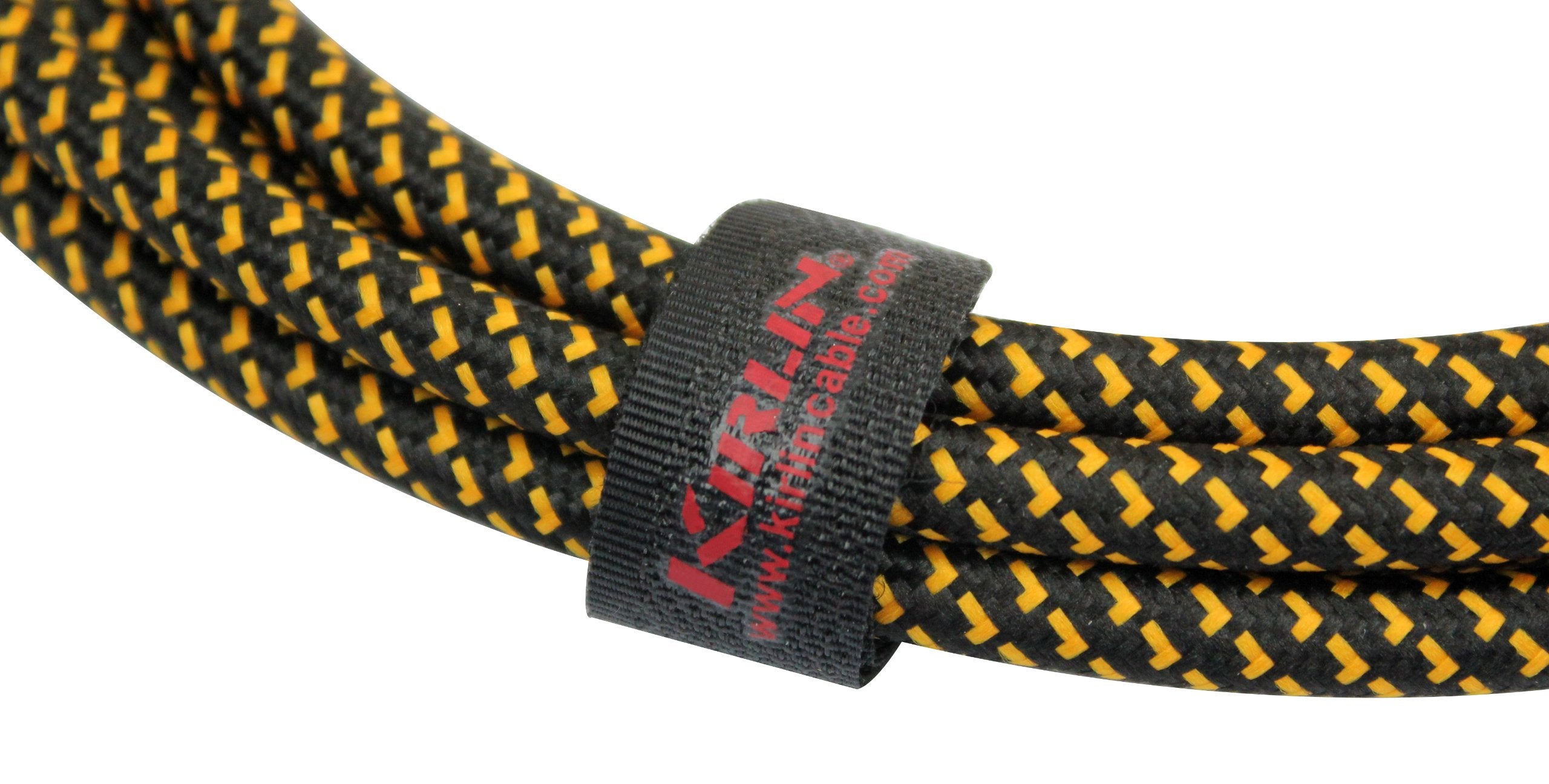 Kirlin Cable Iwc 201Pn 10/By   10 Feet   1/4 Inch Straight Instrument Cable Black Yellow Tweed Woven Jacket