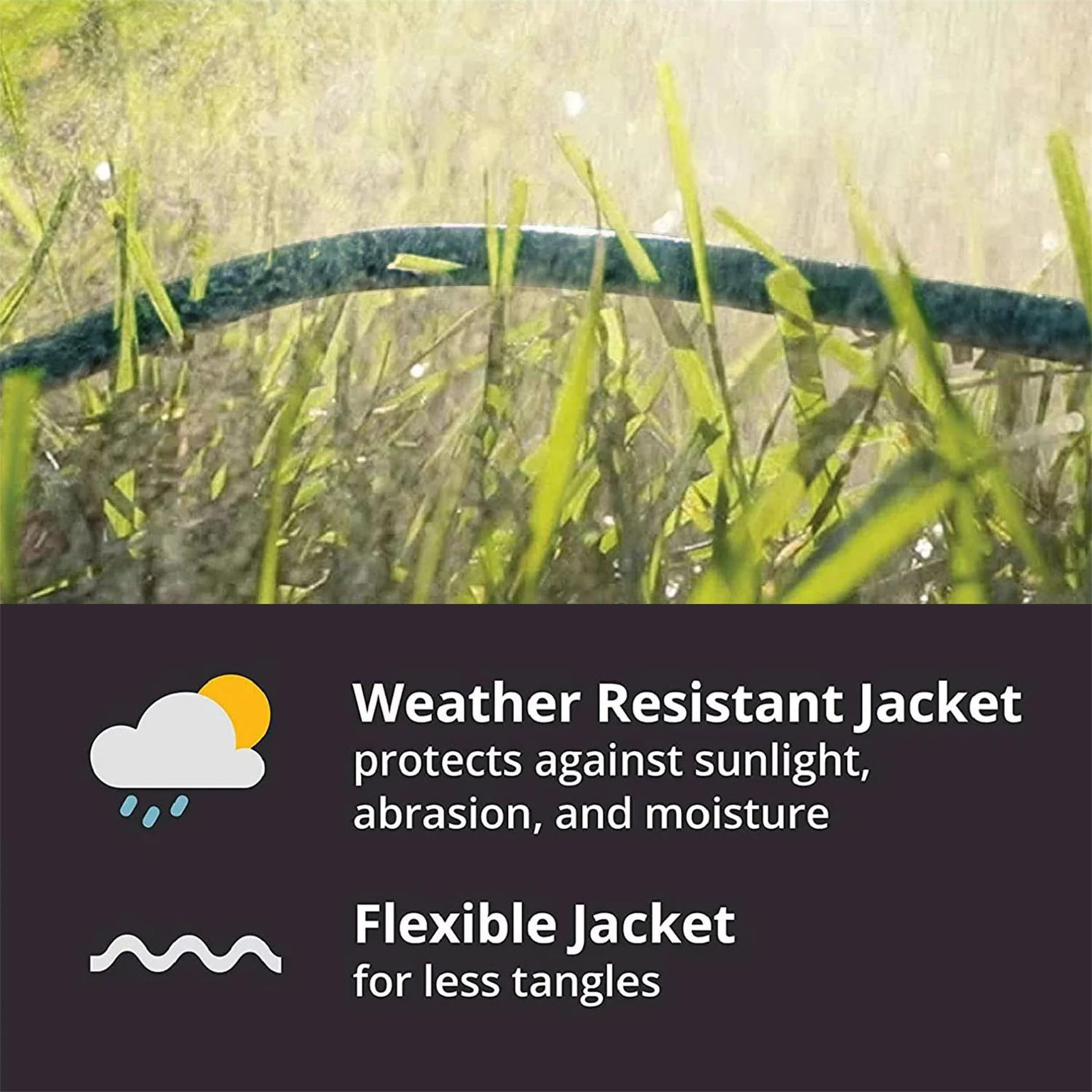 Outdoor Extension Cord Waterproof 50 Ft, Green 14/3 Sjtw Heavy Duty, Flexible 100% Copper 3 Prong Extension Cord For Lawn, Garag