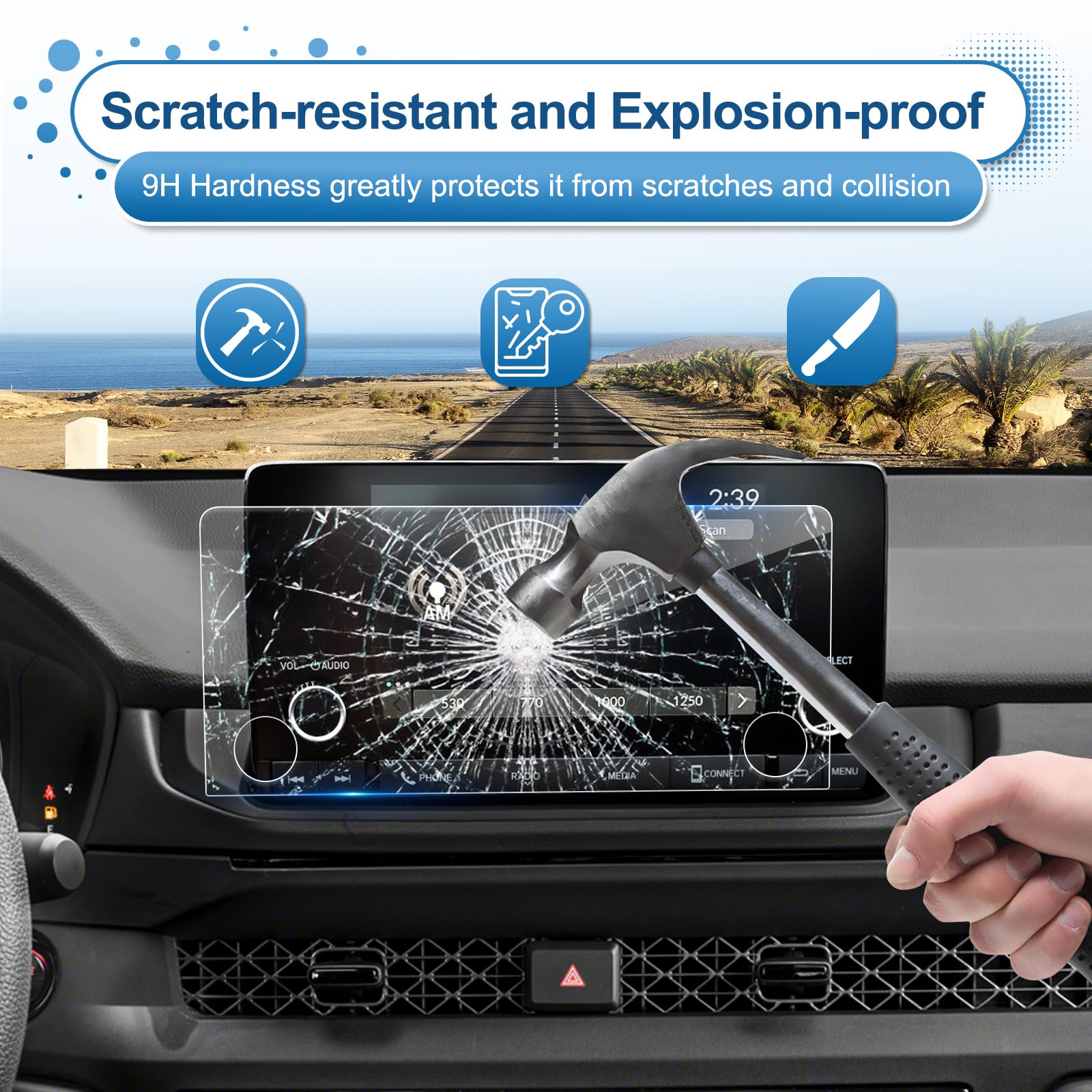 Coleya 2023 2024 2025 Pilot Screen Protector For Honda Pilot (Lx/Sport) 7 Inch Color Touch Sceen, 9H Tempered Glass 2023 2024 20
