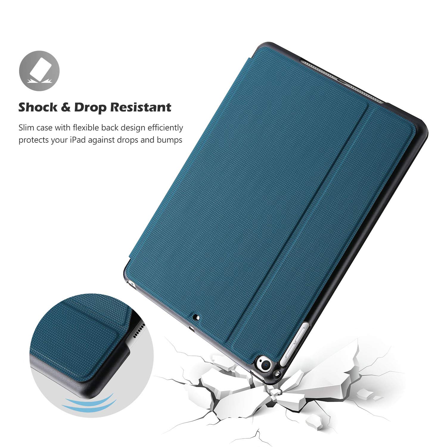 Procase Smart Cover For Ipad 9.7 (2018 & 2017, Old Model) / Ipad Air 2 / Ipad Air Case, Slim Stand Protective Folio Case For Ipad 9.7 Inch 5Th/6Th Generation, Also Fit Ipad Air 2 / Ipad Air  Teal