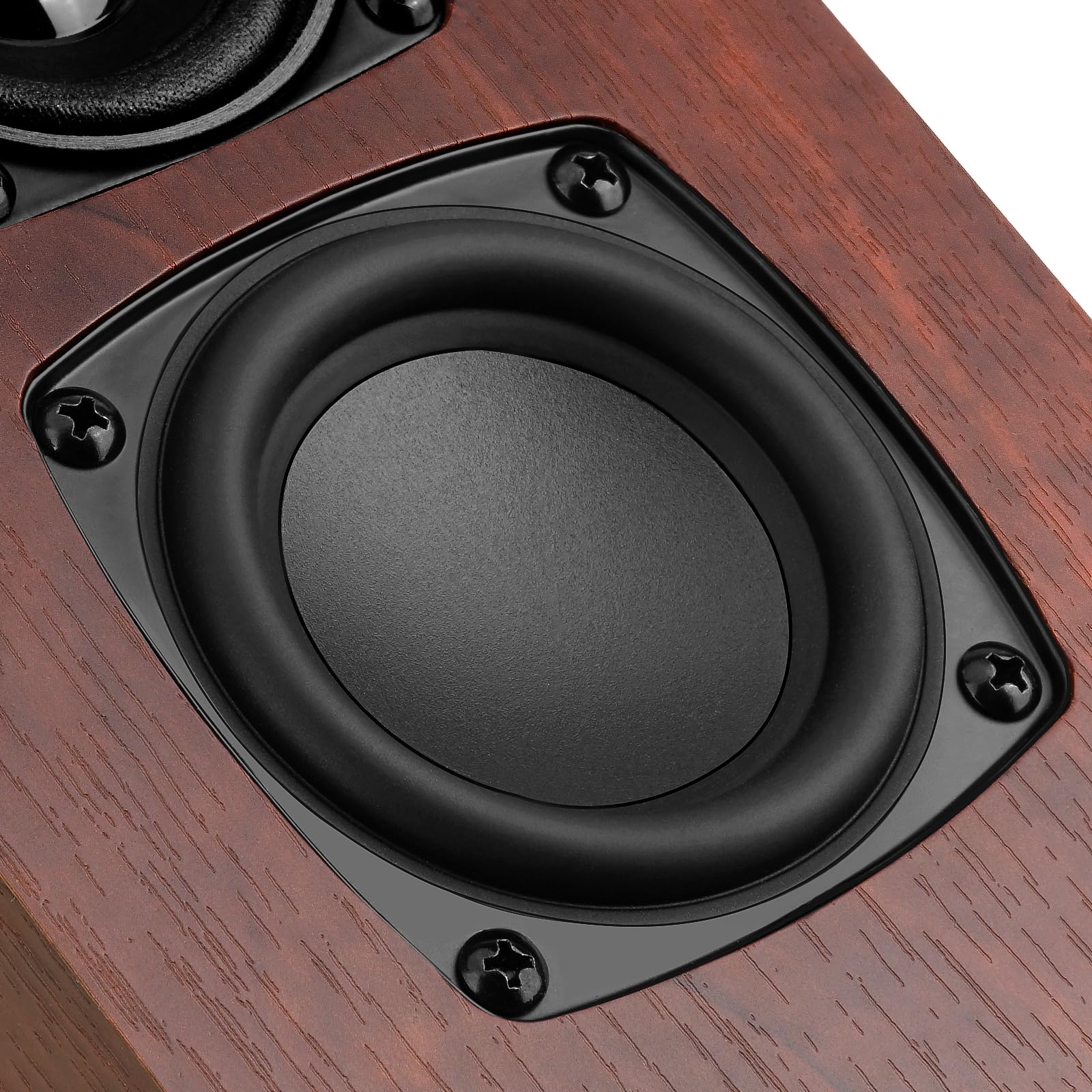 Riowois Powered Bluetooth Bookshelf Speakers, 40W Record Player Speakers With 2.75 Inch Woofer, Stereo Speakers With Optical/Aux