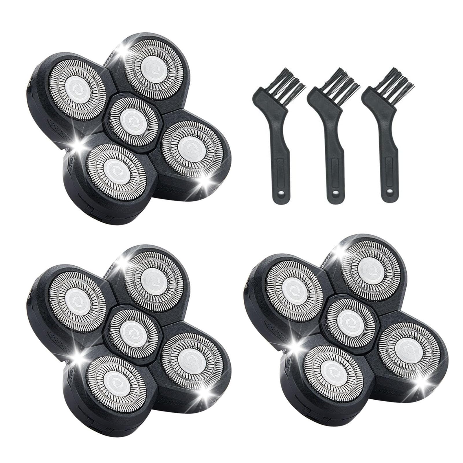 3Pcs Shaver Replacement Blades Compatible With Freedom Bald Men Head Shaver Kit,5 Head Shaver Heads For Bald Men Head And Face E