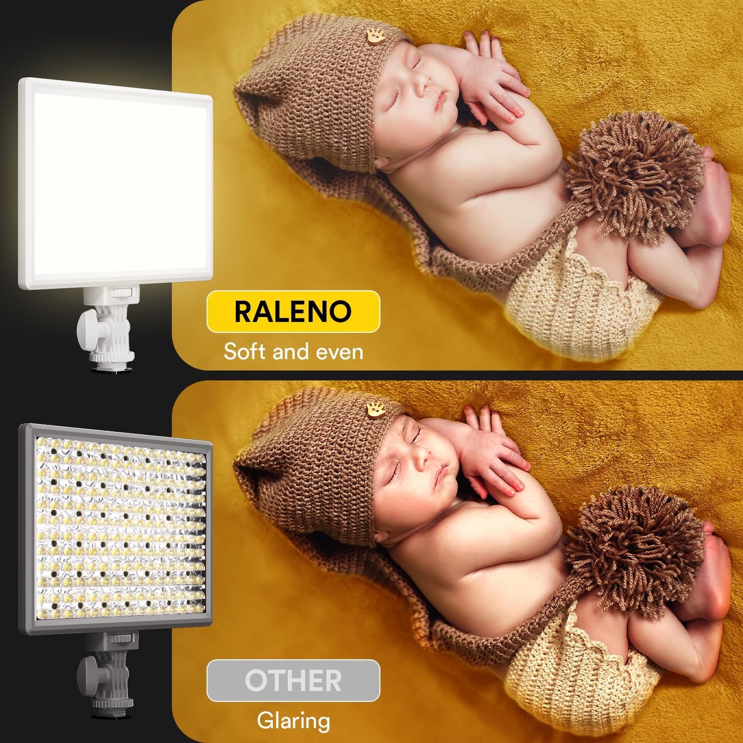 Raleno Led Video Light, Camera Light For Pictures Video Recording With 4000Mah Battery Support Type C Usb Power Supply, Cri>95 3